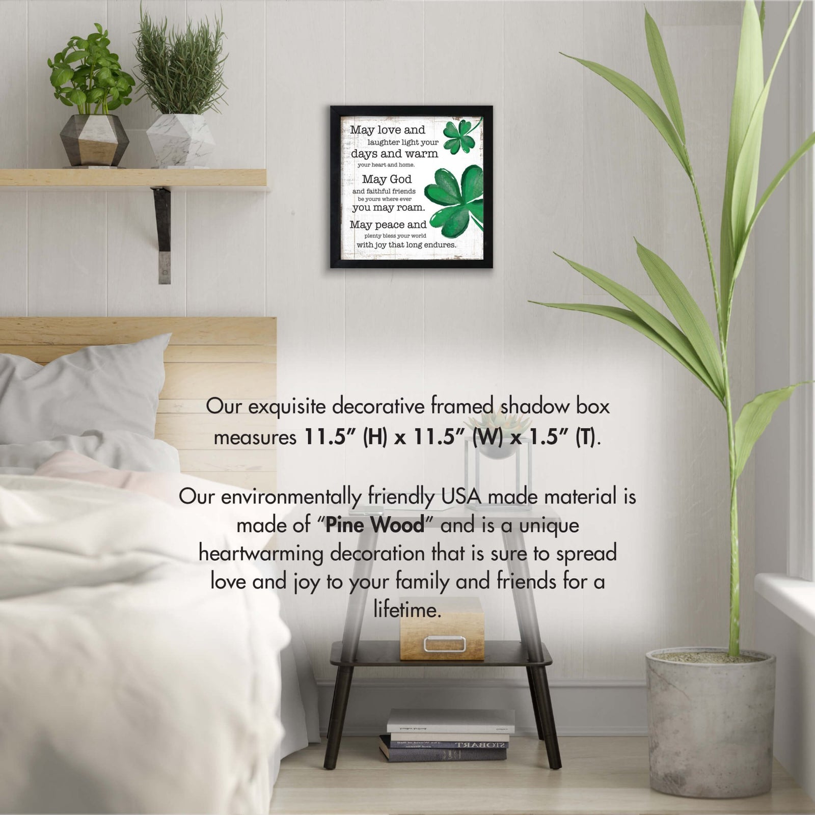 St. Patrick's Day Modern Wooden Framed Shadow Box Home Décor Gift - LifeSong Milestones