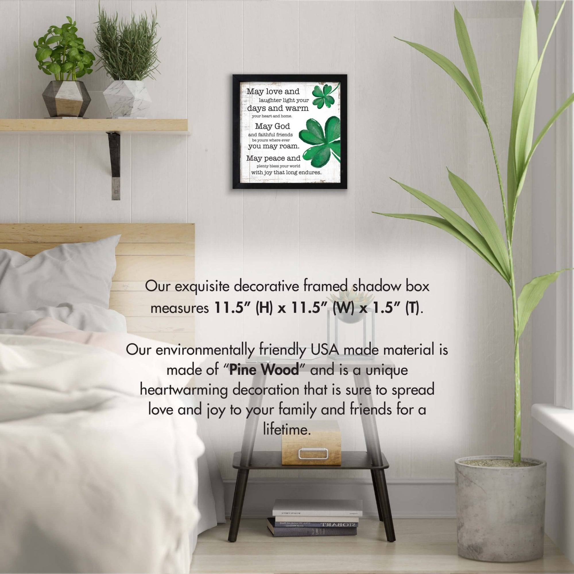 St. Patrick's Day Modern Wooden Framed Shadow Box Home Décor Gift - LifeSong Milestones