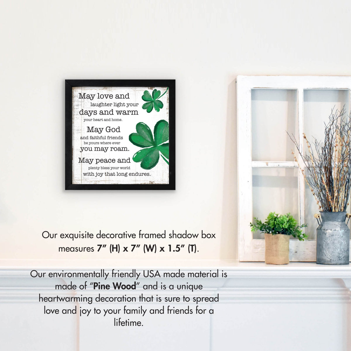 St. Patrick's Day Wooden Framed Shadow Box | Irish Blessing Modern Family Home Décorations - LifeSong Milestones