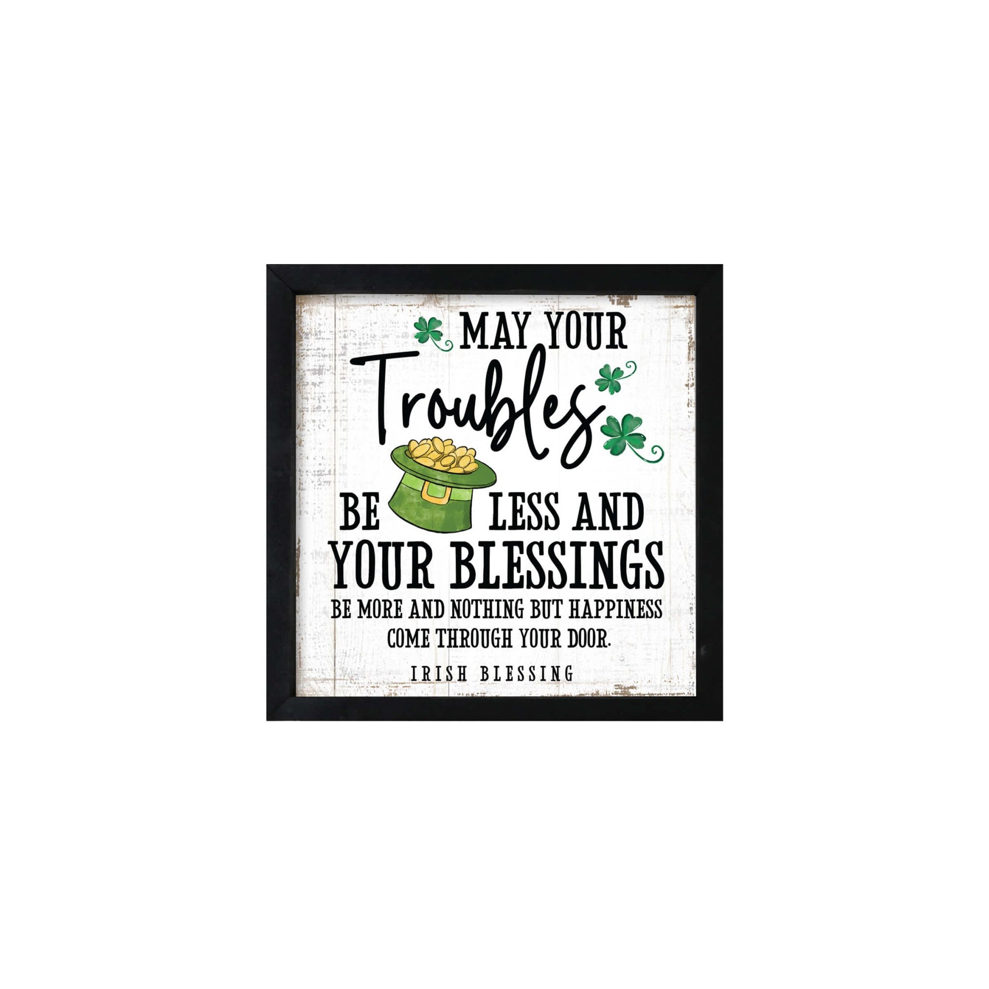 St. Patrick's Day Wooden Framed Shadow Box | Irish Blessing Modern Family Home Décorations - LifeSong Milestones