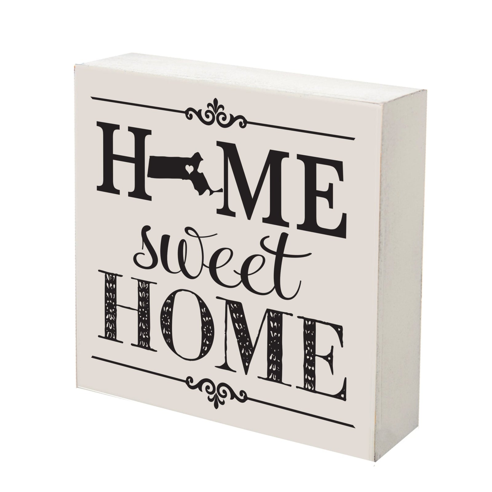 State Shadow Box Home Sweet Home 10x10 - Massachusetts - LifeSong Milestones