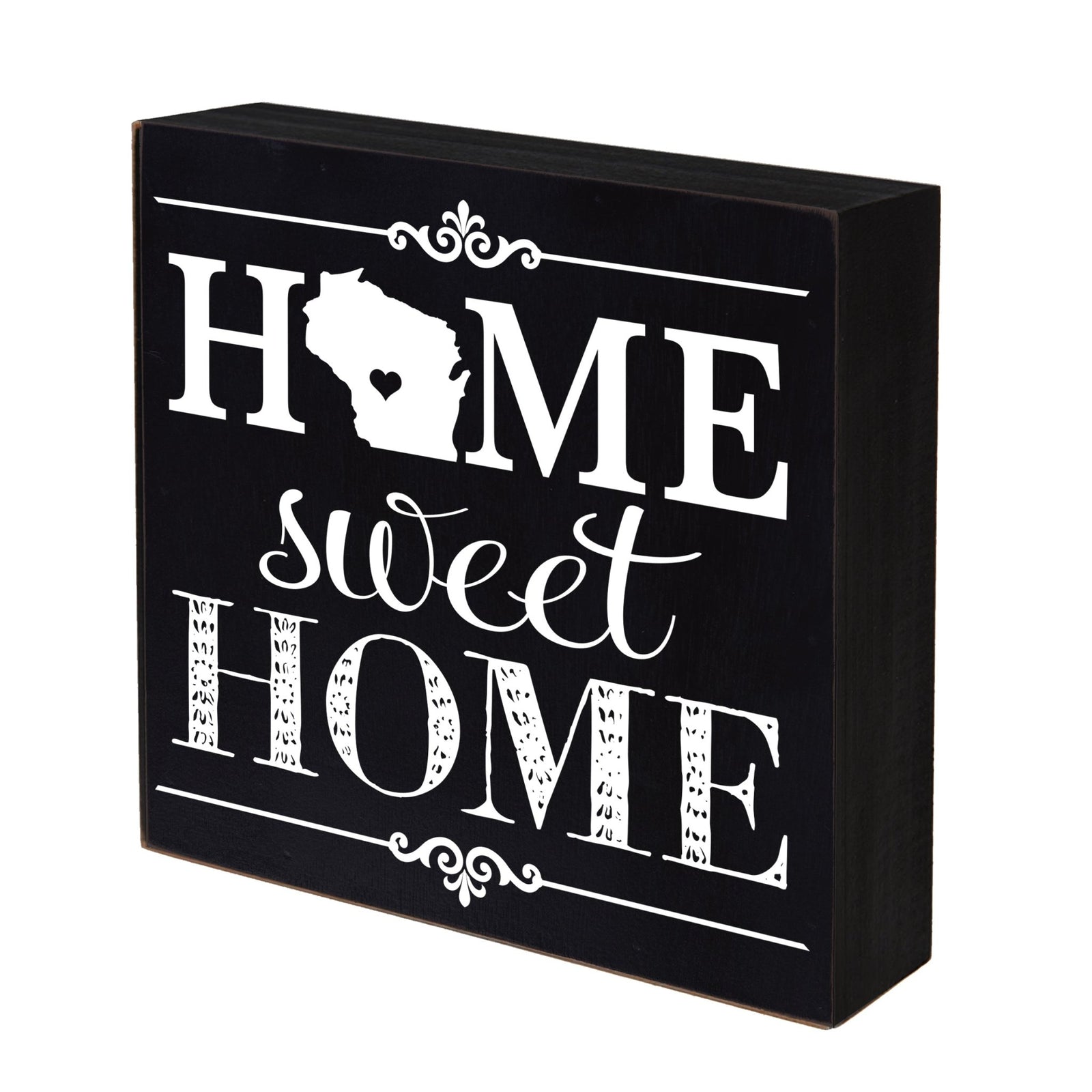 State Shadow Box Home Sweet Home 6x6 - Wisconsin - LifeSong Milestones