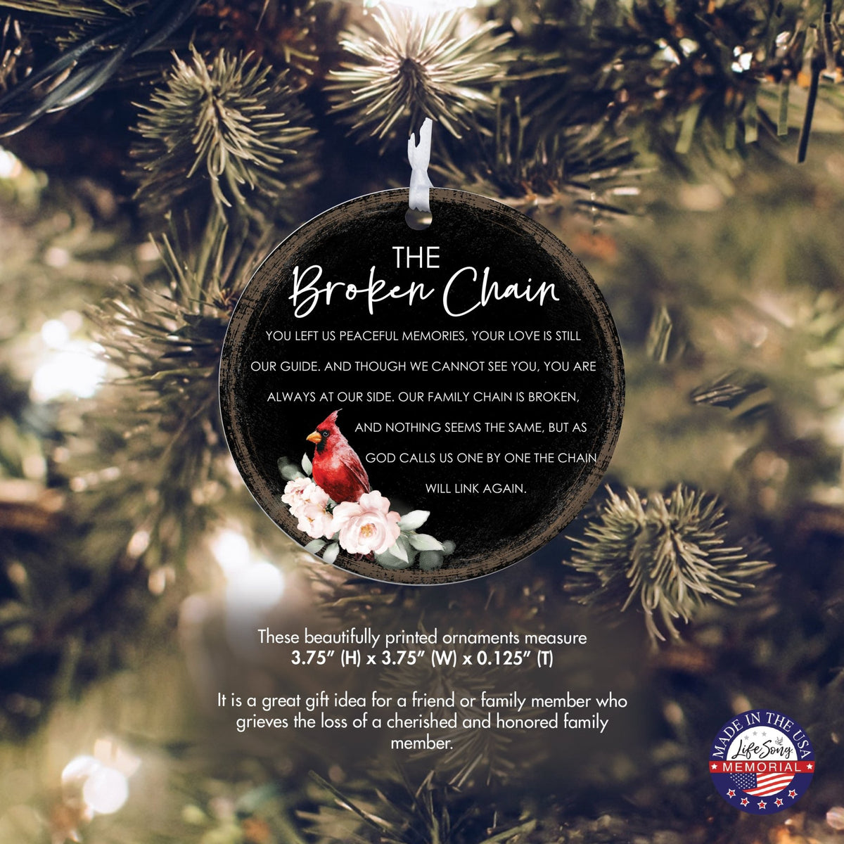 The Broken Chain Memorial Ornament | Ron Tranmer Poem Sympathy Gift - LifeSong Milestones
