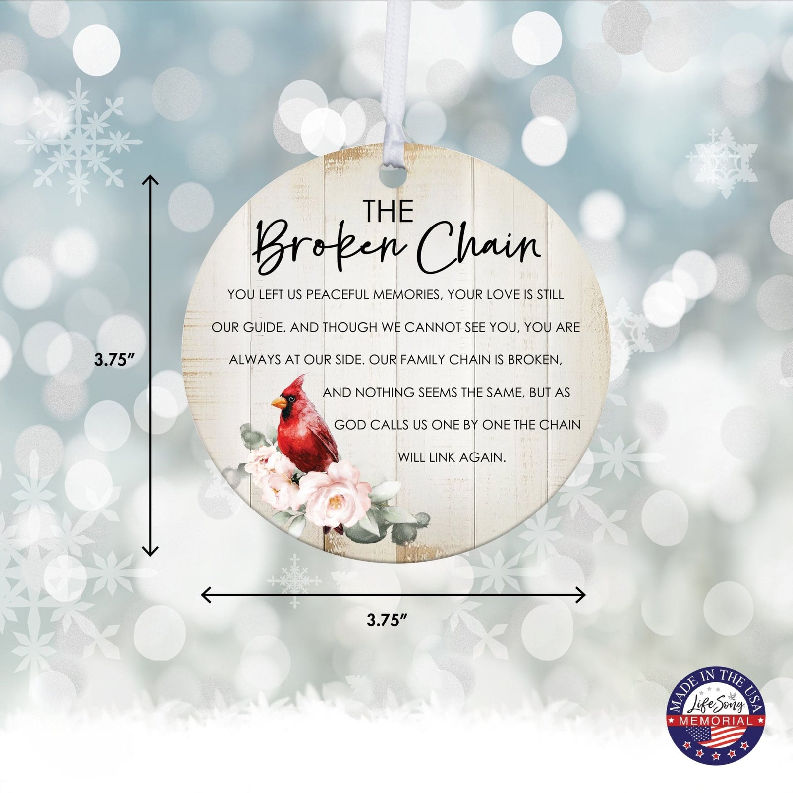 The Broken Chain Memorial Ornament | Ron Tranmer Poem Sympathy Gift - LifeSong Milestones