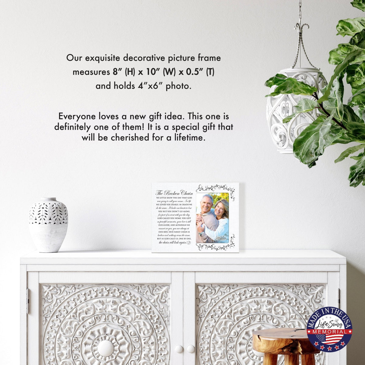 The Broken Chain Rustic-Inspired Human Memorial Photo Frame Bereavement Sympathy Gift For The Loss Of Loved One - LifeSong Milestones
