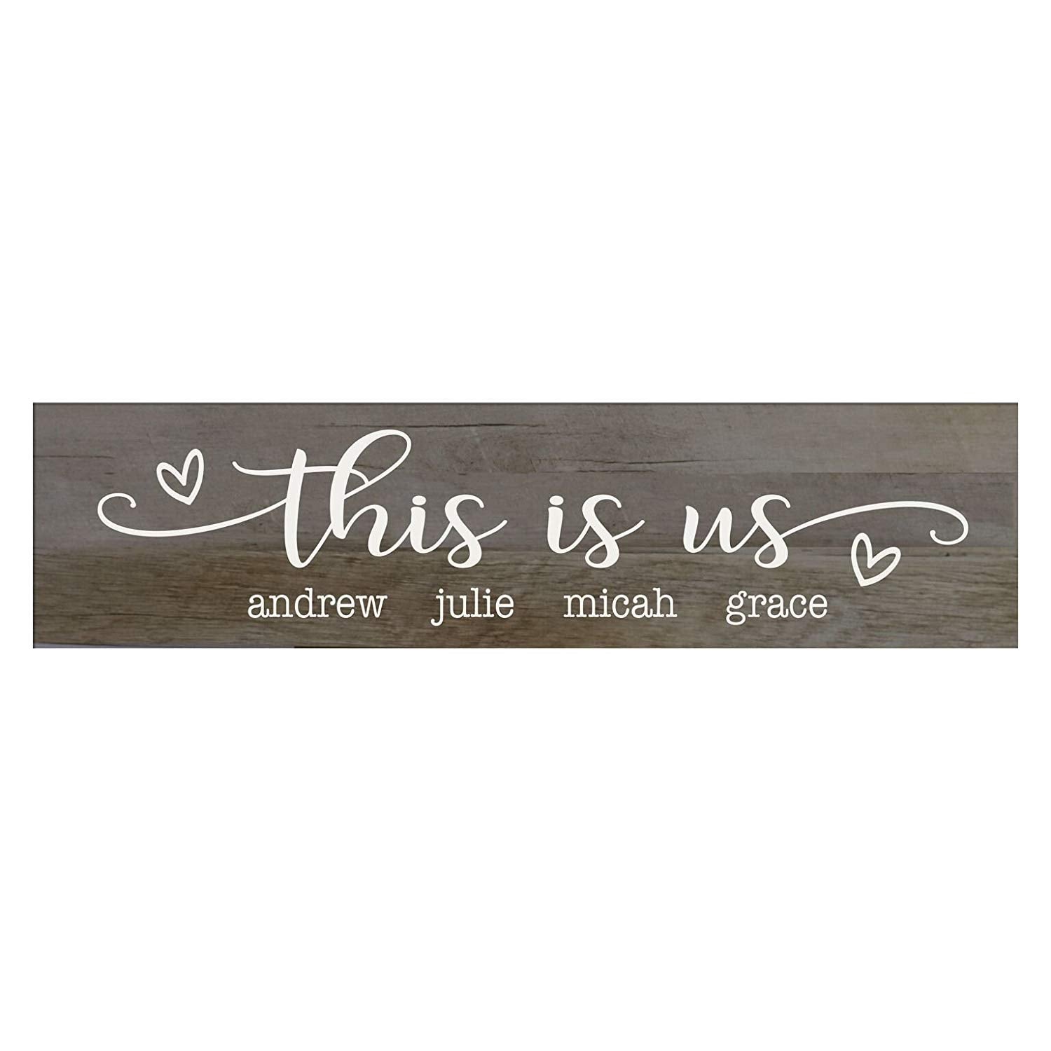 This is Us Wooden Wall Sign Art Size Barn Wood 10 x 40 - LifeSong Milestones
