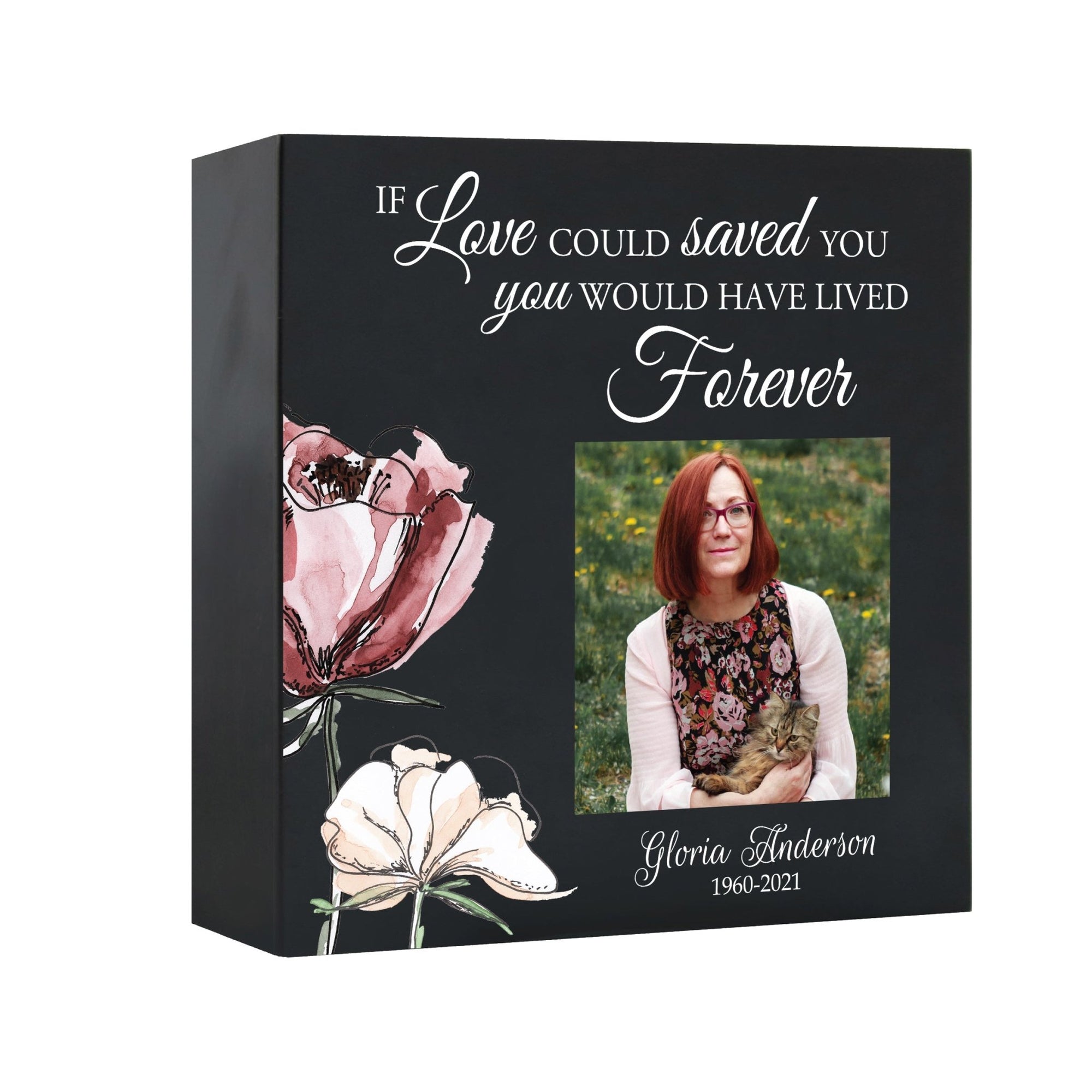 Timeless Human Memorial Shadow Box Photo Urn in Black - If Love Could Have - LifeSong Milestones