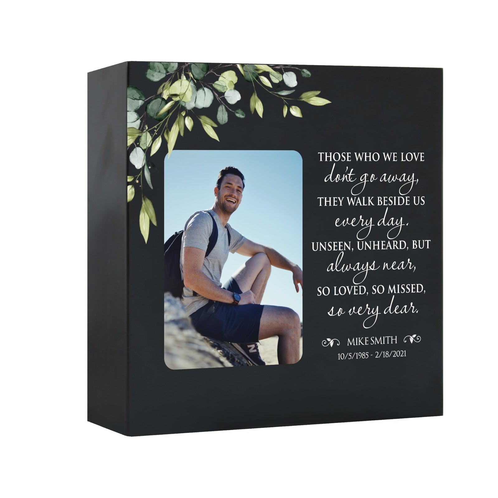 Timeless Human Memorial Shadow Box Photo Urn in Black - Those Who We Love - LifeSong Milestones
