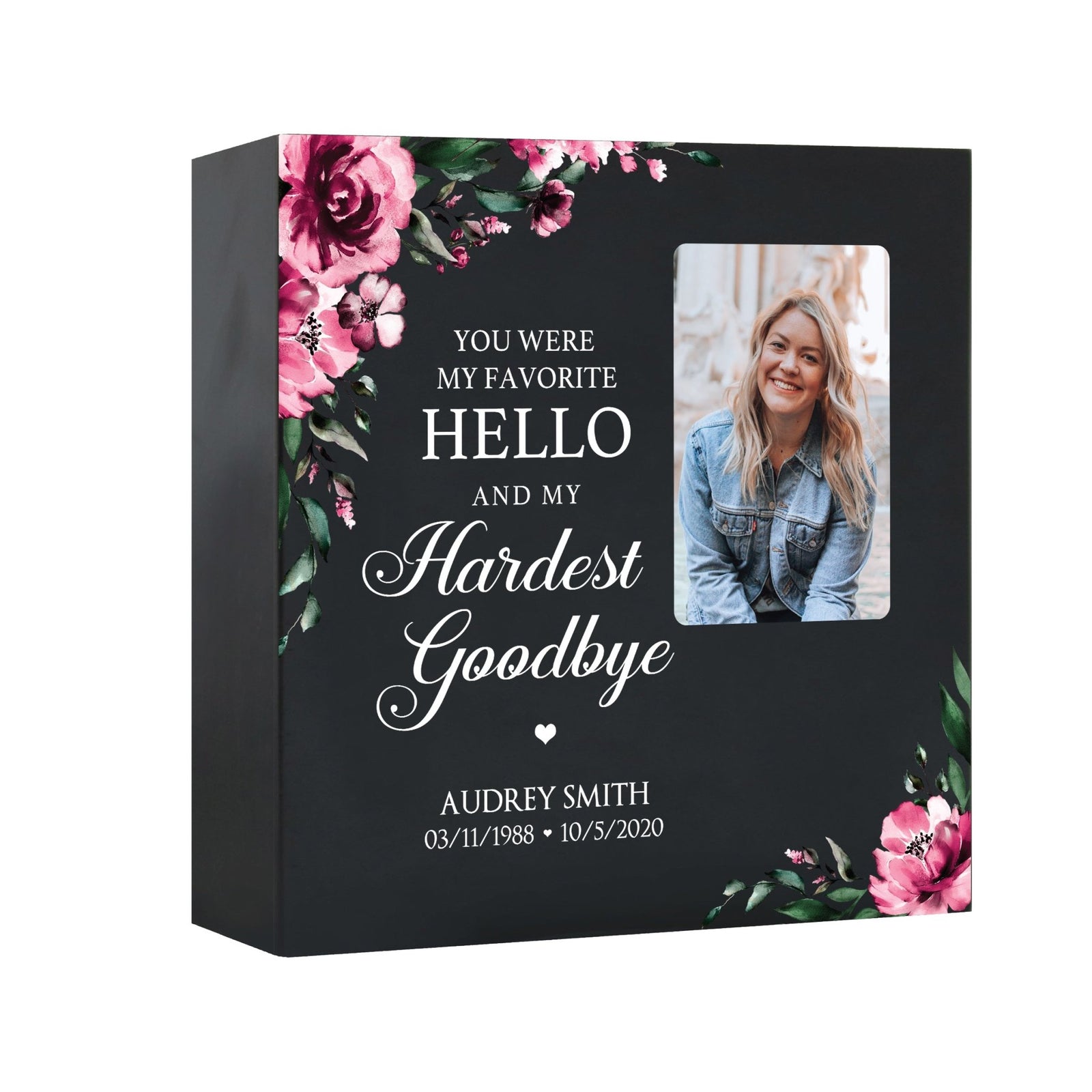 Timeless Human Memorial Shadow Box Photo Urn in Black - You Were My ...