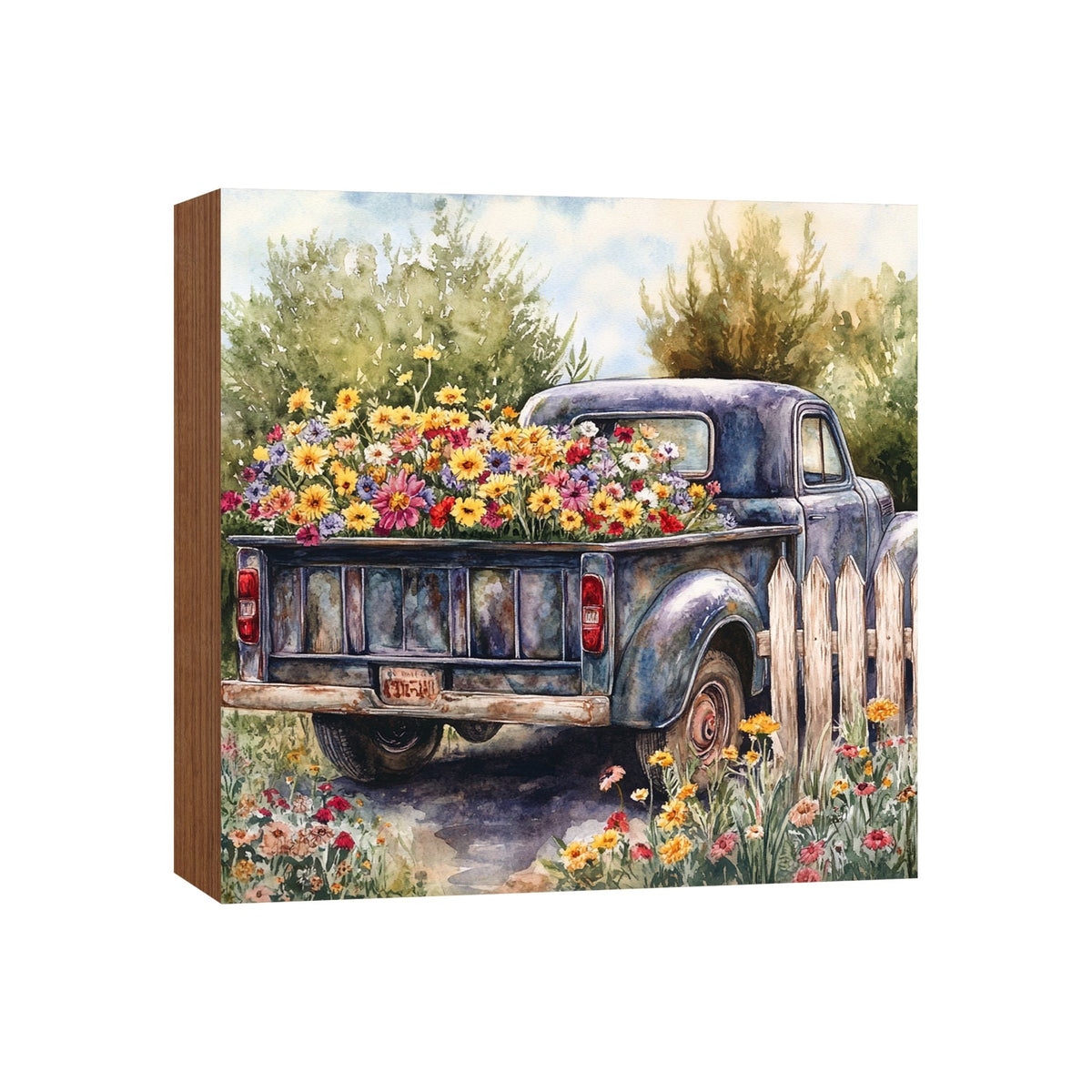 Truck Shelf Sitter 5x5 — Square Birch Wood Farmhouse Décor for Tiered Tray & Shelf | Truck Gift - LifeSong Milestones