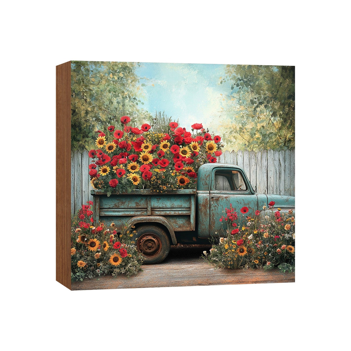 Truck Shelf Sitter 5x5 — Square Birch Wood Farmhouse Décor for Tiered Tray & Shelf | Truck Gift - LifeSong Milestones