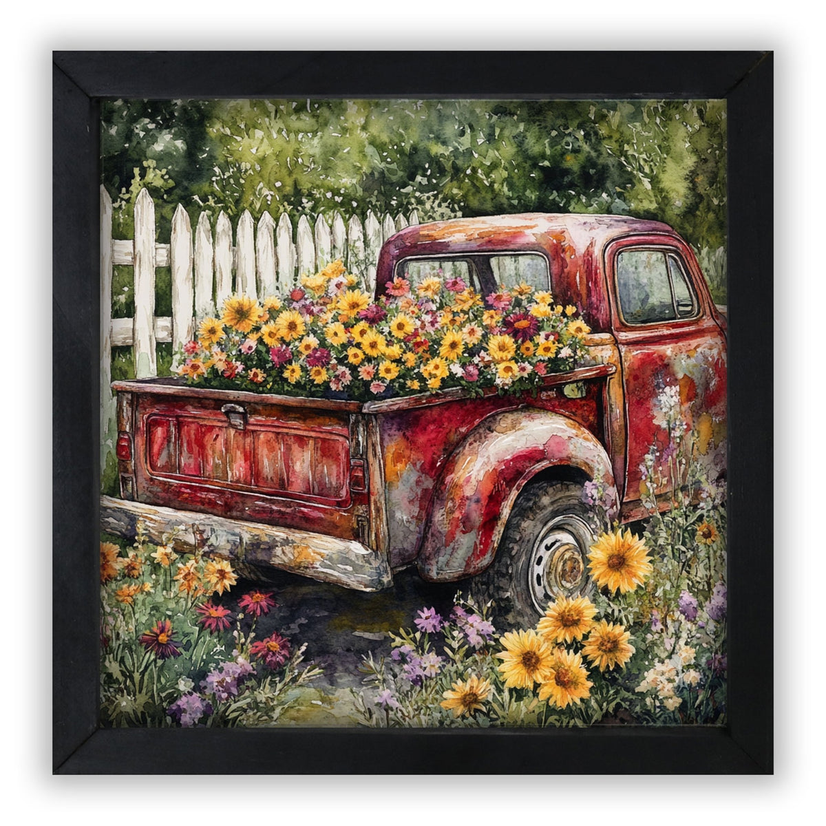 Truck Wall Art for Home — 20x20 Handcrafted Framed Wood Sign | Farmhouse Décor Gift for Truck Lovers - LifeSong Milestones