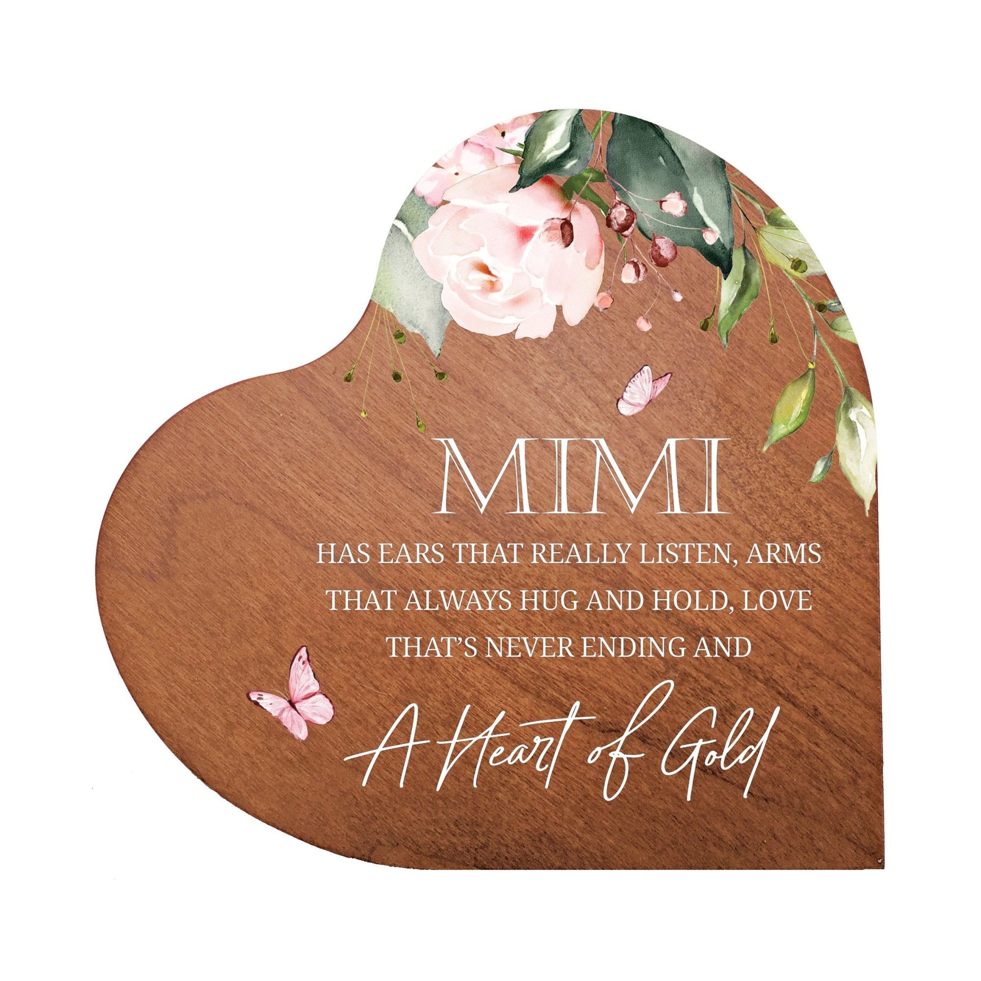Unique Grandmother’s Love Heart Block- 5in with Inspirational verse - Mimi, A Heart of Gold - LifeSong Milestones