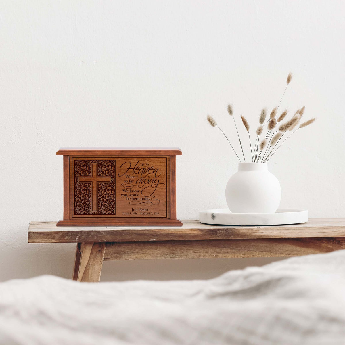 Unique Memorial Funeral Cremation Urns for Human Ashes - If Heaven Wasn't So Far - LifeSong Milestones