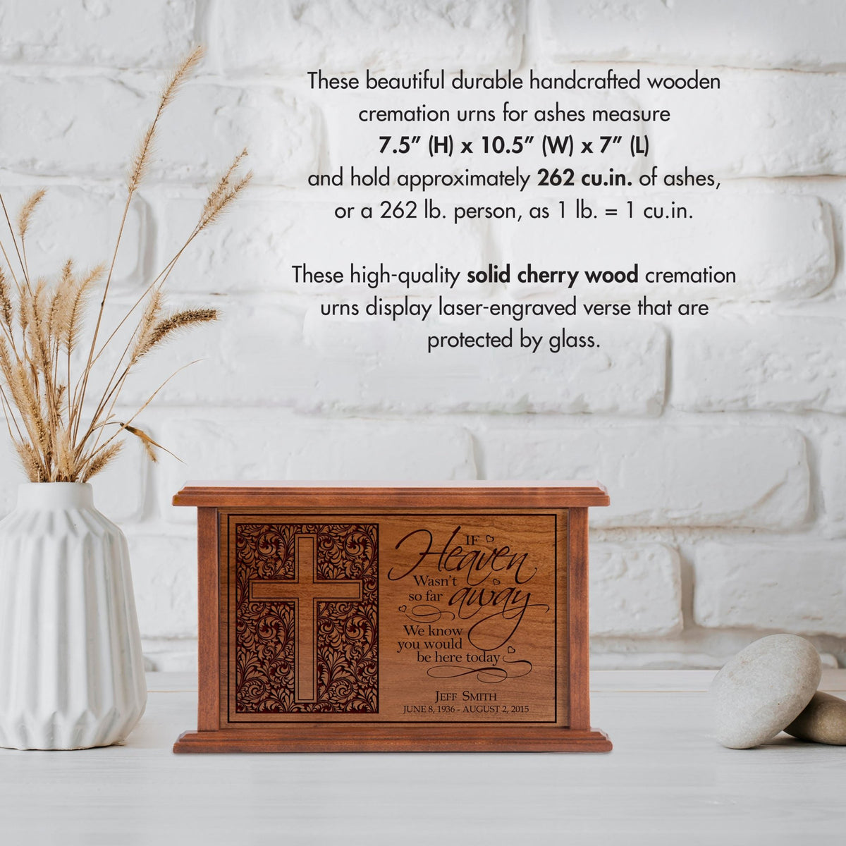 Unique Memorial Funeral Cremation Urns for Human Ashes - If Heaven Wasn't So Far - LifeSong Milestones