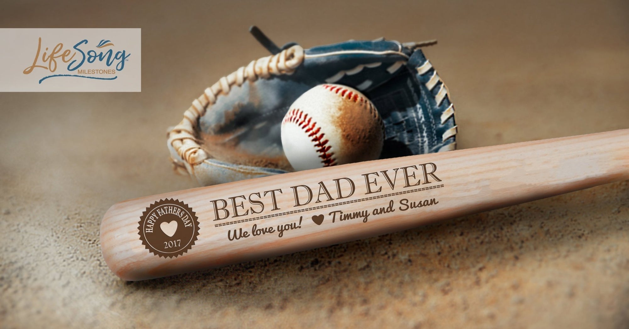 Unique Personalized Father's Day Baseball Bat Shelf Décor - Best Dad - LifeSong Milestones
