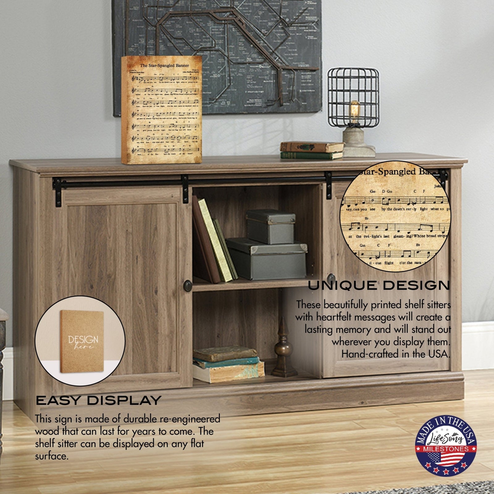 Unique Shelf Décor and Tabletop Americana Wooden Signs - LifeSong Milestones