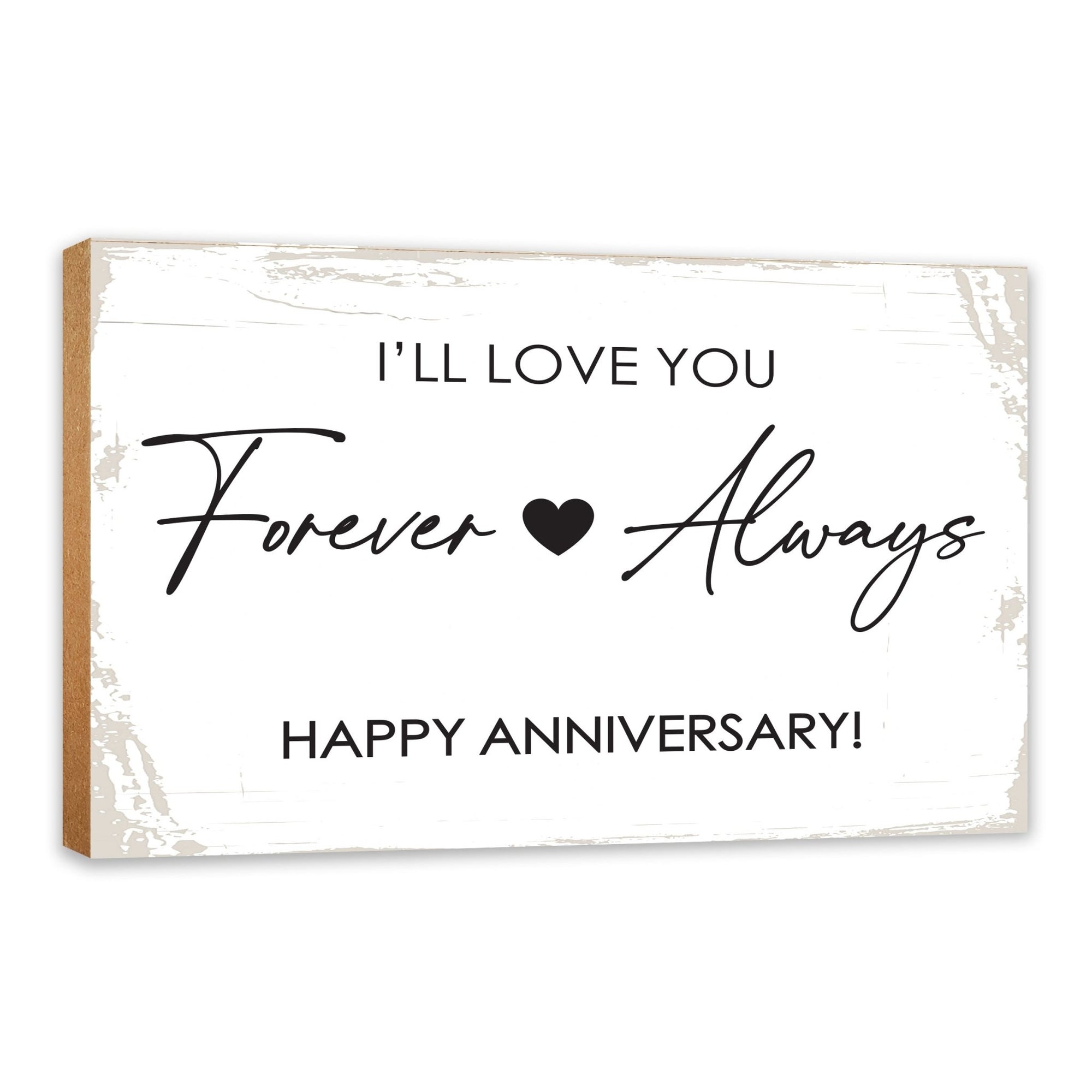 Unique Shelf Decor and Tabletop Signs for Wedding Anniversary Gift for Couples - Forever and Always - LifeSong Milestones