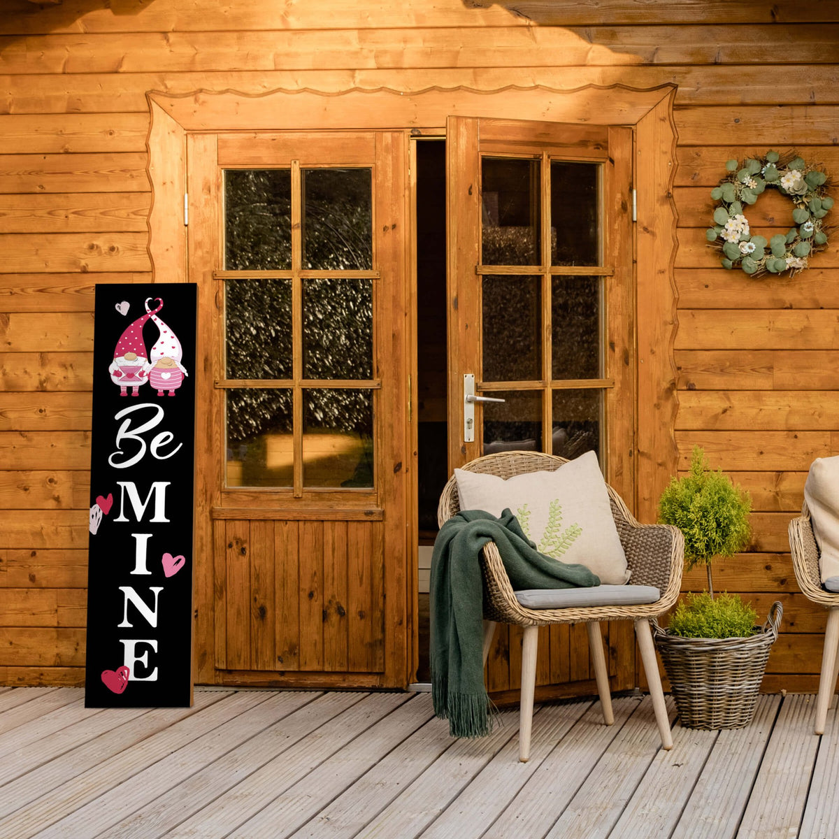 Valentine’s Day Wooden Modern Outdoor Porch Sign Home Decor - LifeSong Milestones