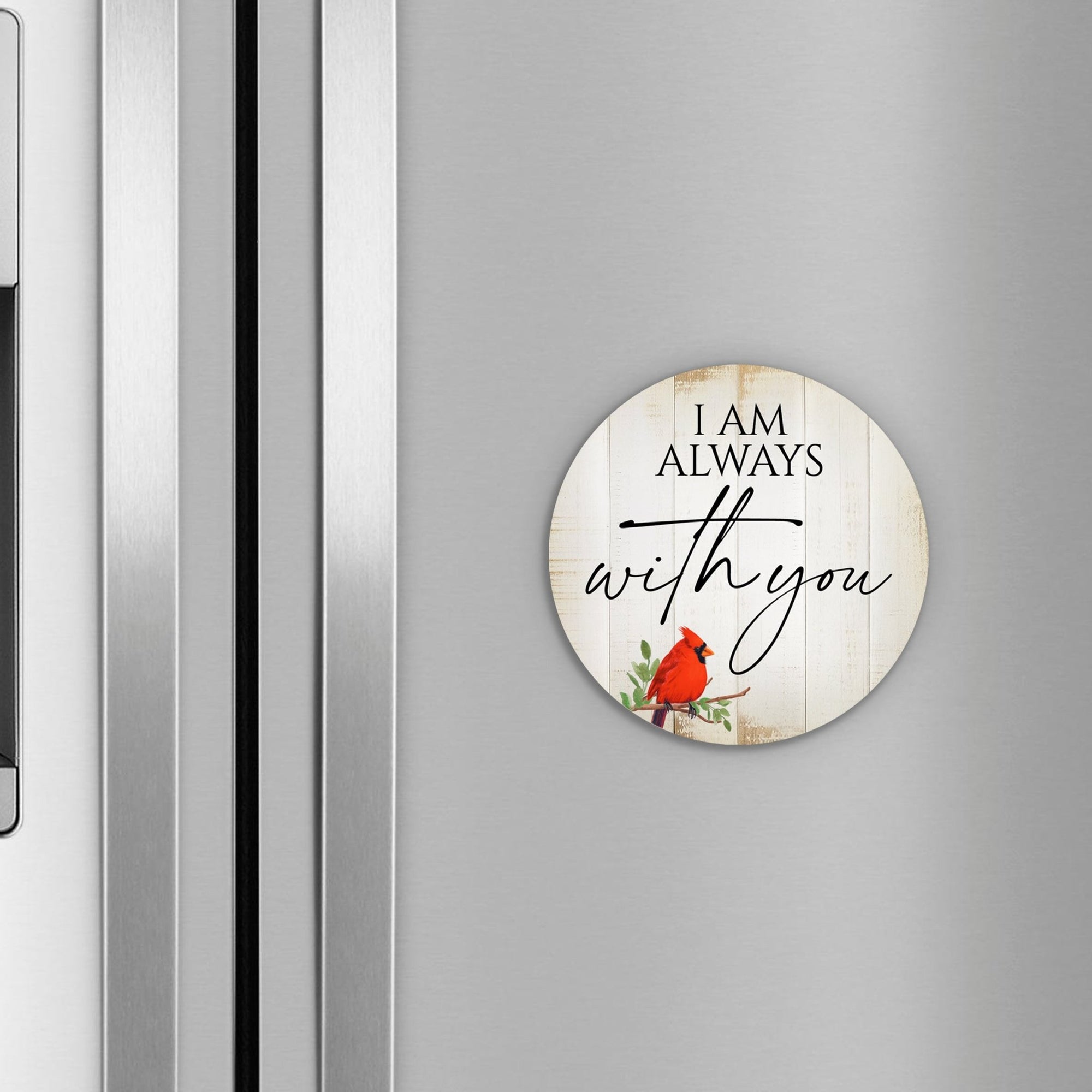 Vintage-Inspired Cardinal Wooden Magnet Printed With Everyday Inspirational Verses Gift Ideas - I Am Always - LifeSong Milestones