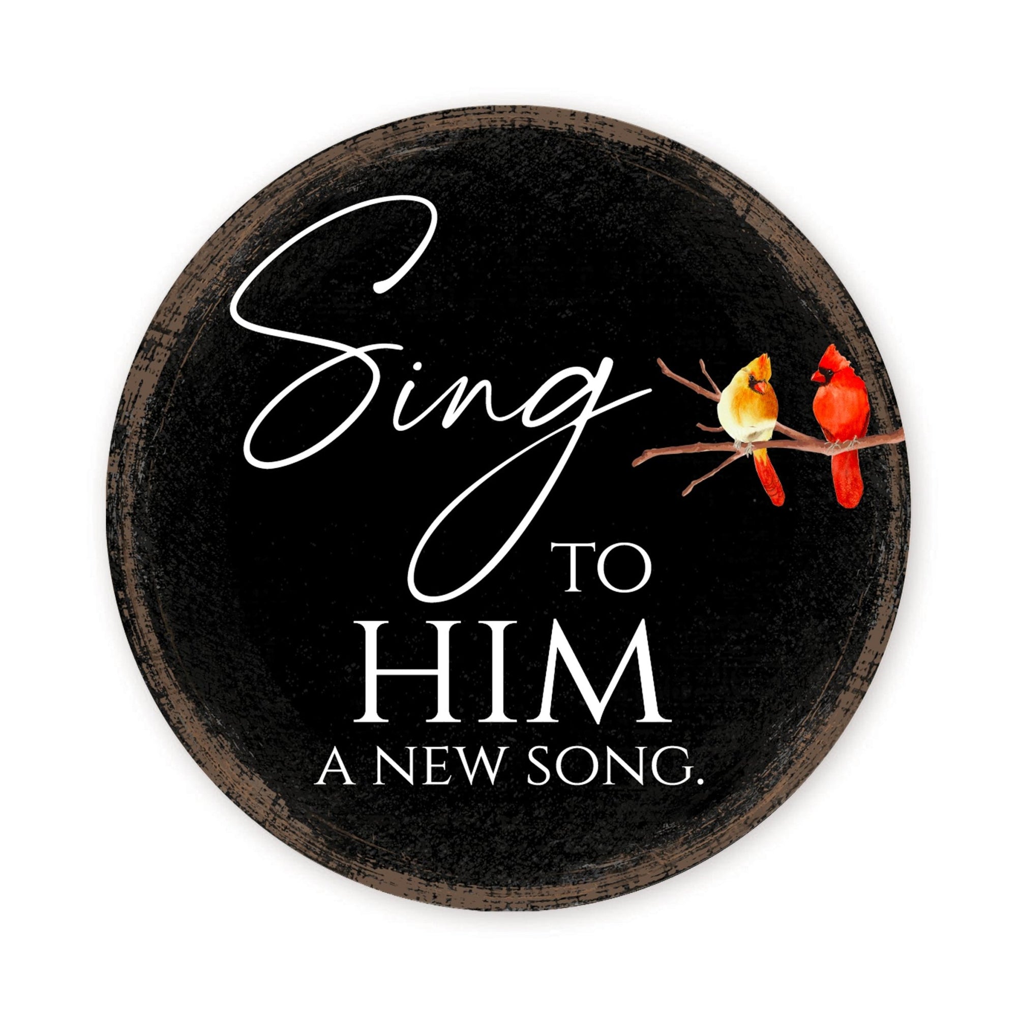 Vintage-Inspired Cardinal Wooden Magnet Printed With Everyday Inspirational Verses Gift Ideas - Sing To Him - LifeSong Milestones