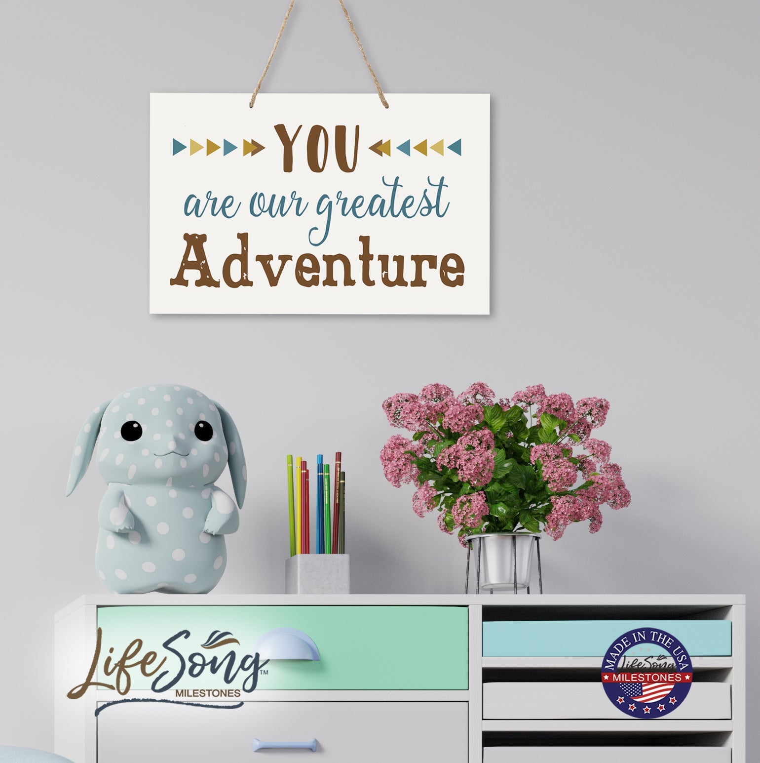Wall Decor For Nursery Boys Bedroom Rope Hanging Wall Art Decoration - LifeSong Milestones