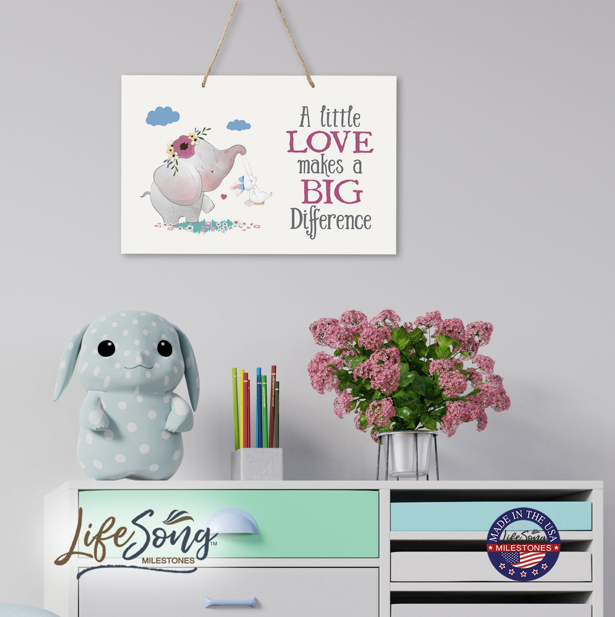 Wall Decor For Nursery Girls Bedroom Rope Hanging Wall Art Decoration - LifeSong Milestones