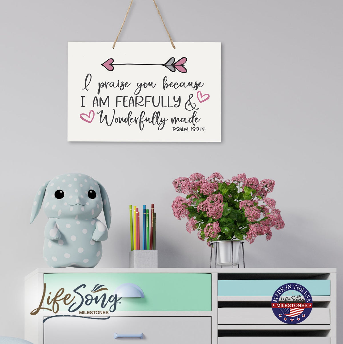 Wall Decor For Nursery Girls Bedroom Rope Hanging Wall Art Decoration - LifeSong Milestones