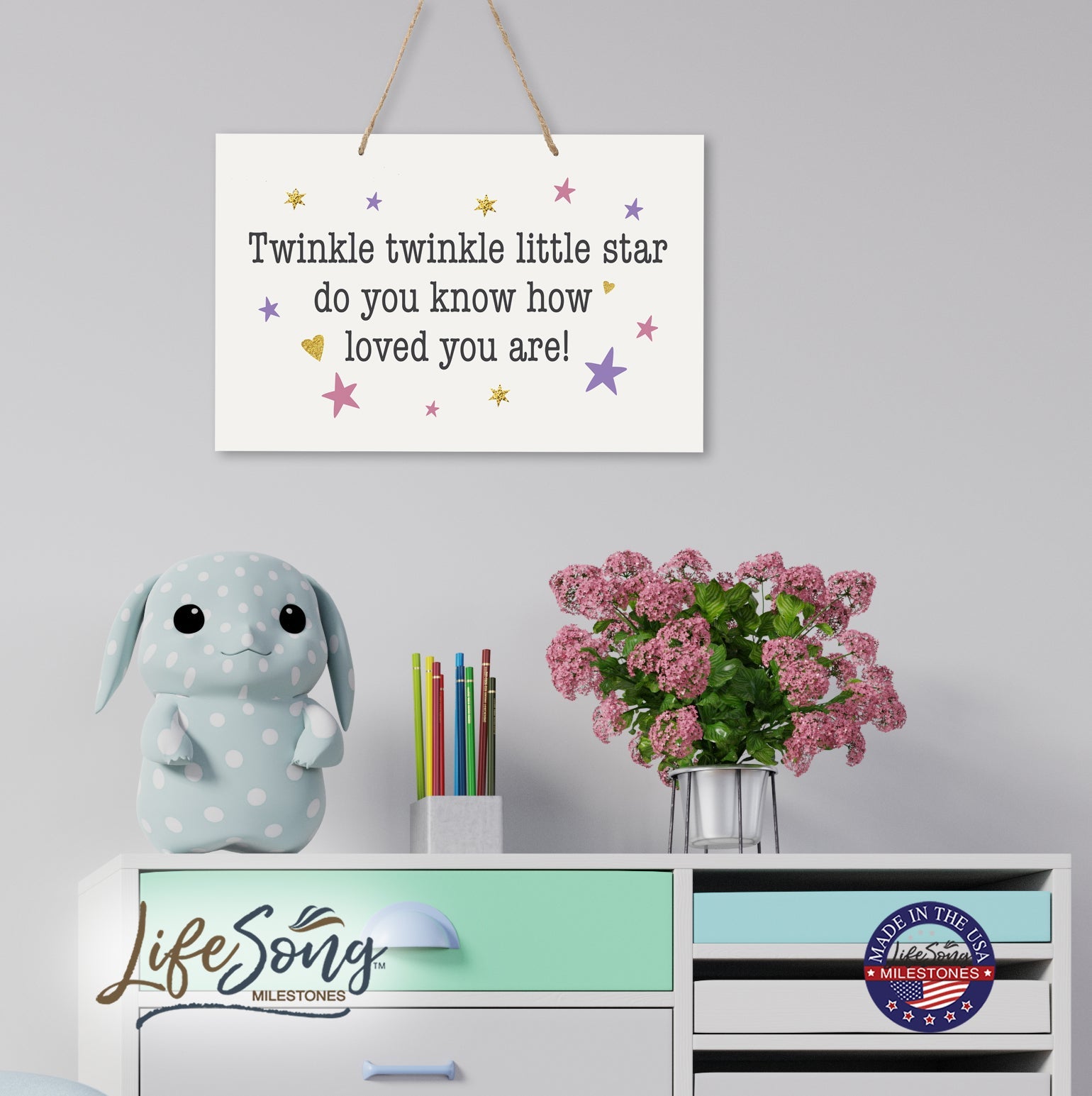 Wall Decor For Nursery Girls Bedroom Rope Hanging Wall Art Decoration - LifeSong Milestones