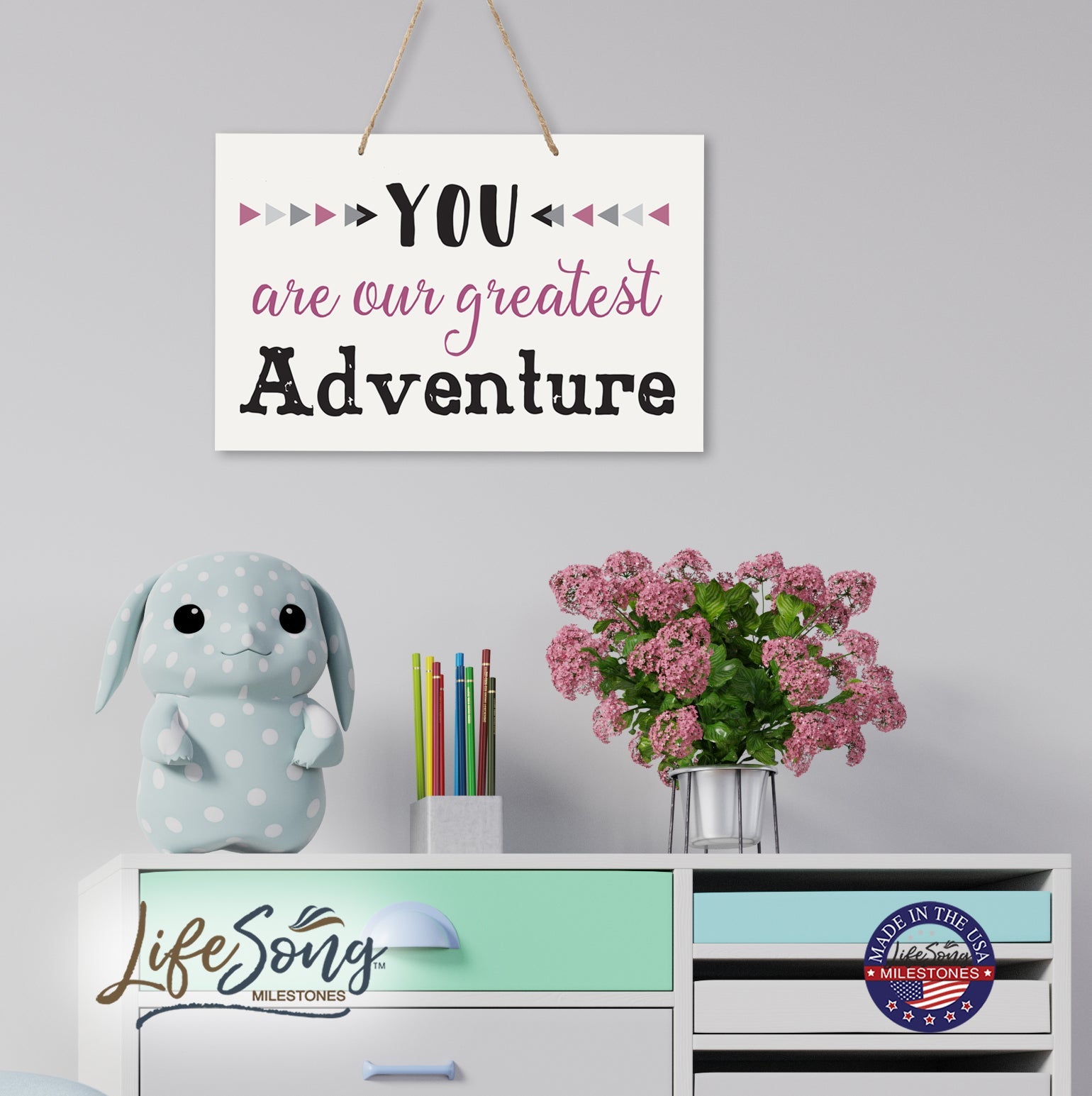 Wall Decor For Nursery Girls Bedroom Rope Hanging Wall Art Decoration - LifeSong Milestones