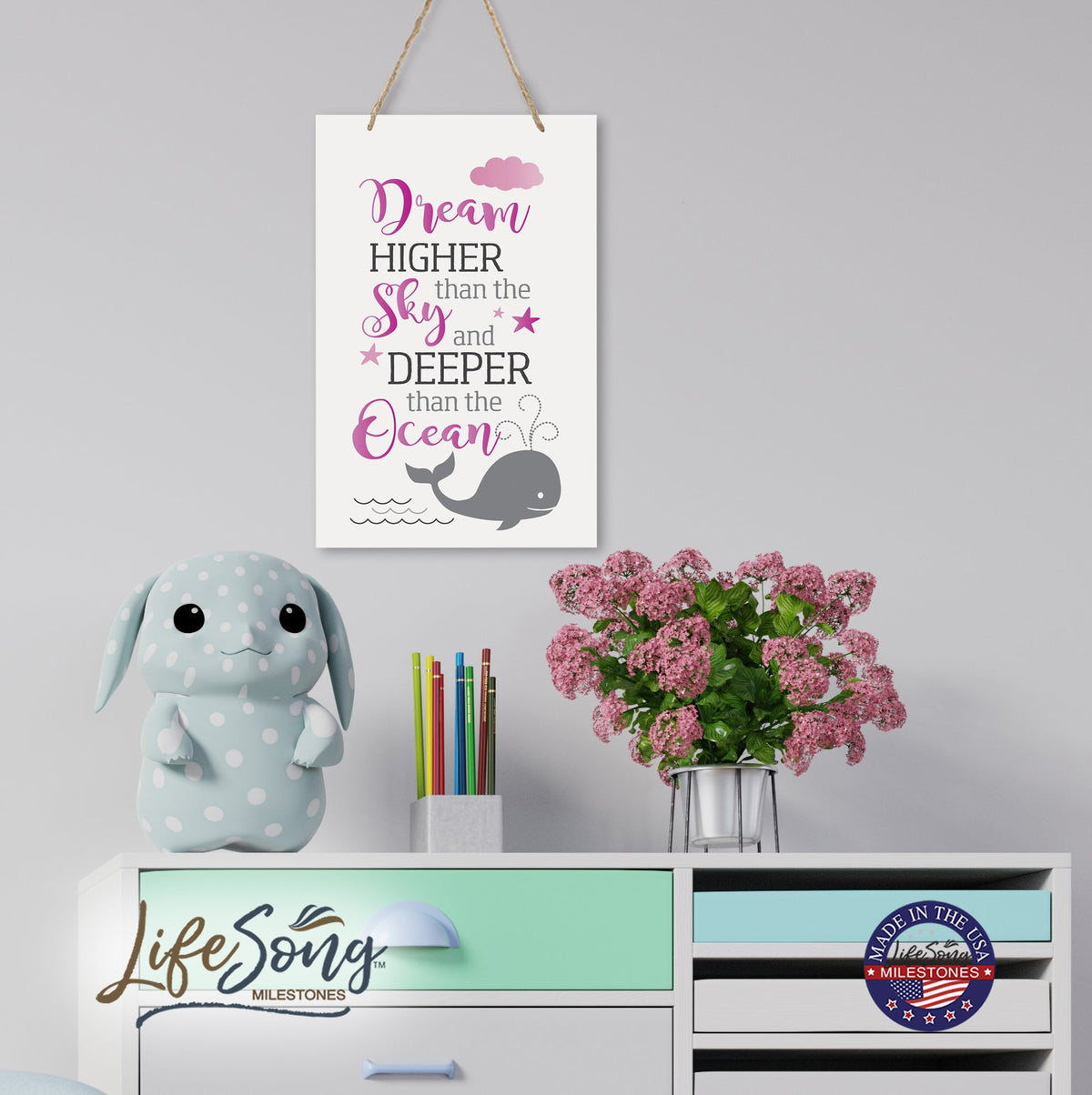 Wall Decor For Nursery Girls Bedroom Rope Hanging Wall Art Decoration - LifeSong Milestones