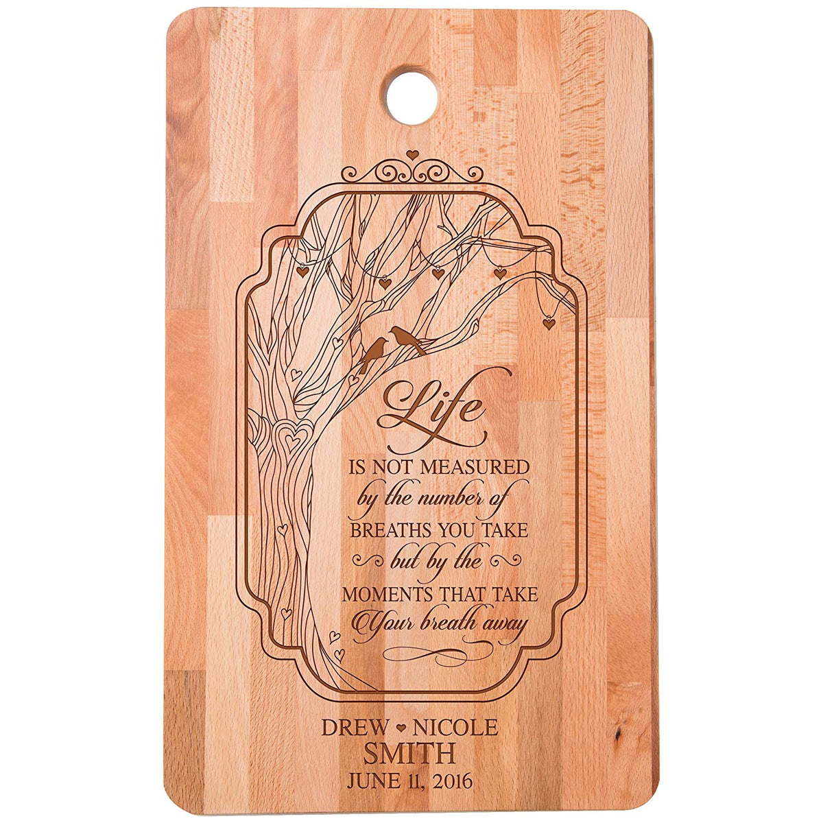 Wedding Anniversary Personalized Bamboo Cutting Board - LifeSong Milestones
