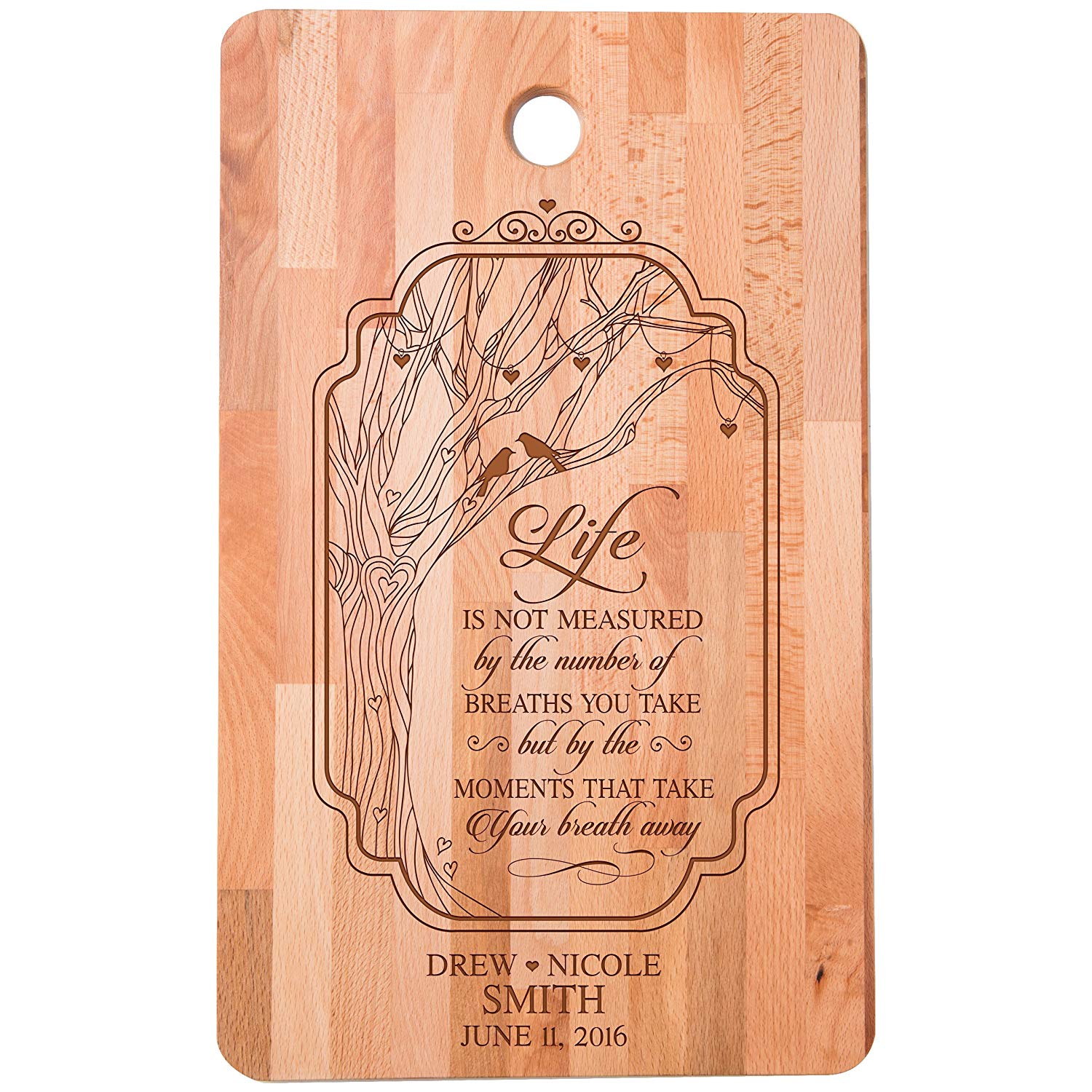 Wedding Anniversary Personalized Bamboo Cutting Board - LifeSong Milestones