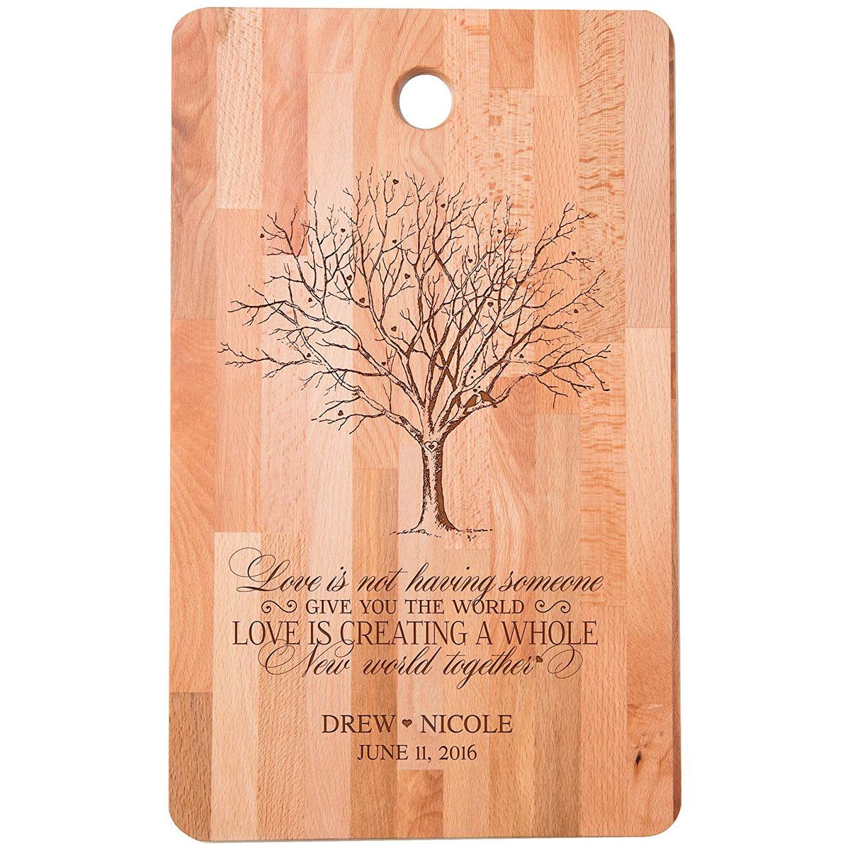 Wedding Anniversary Personalized Bamboo Cutting Board - Love is - LifeSong Milestones