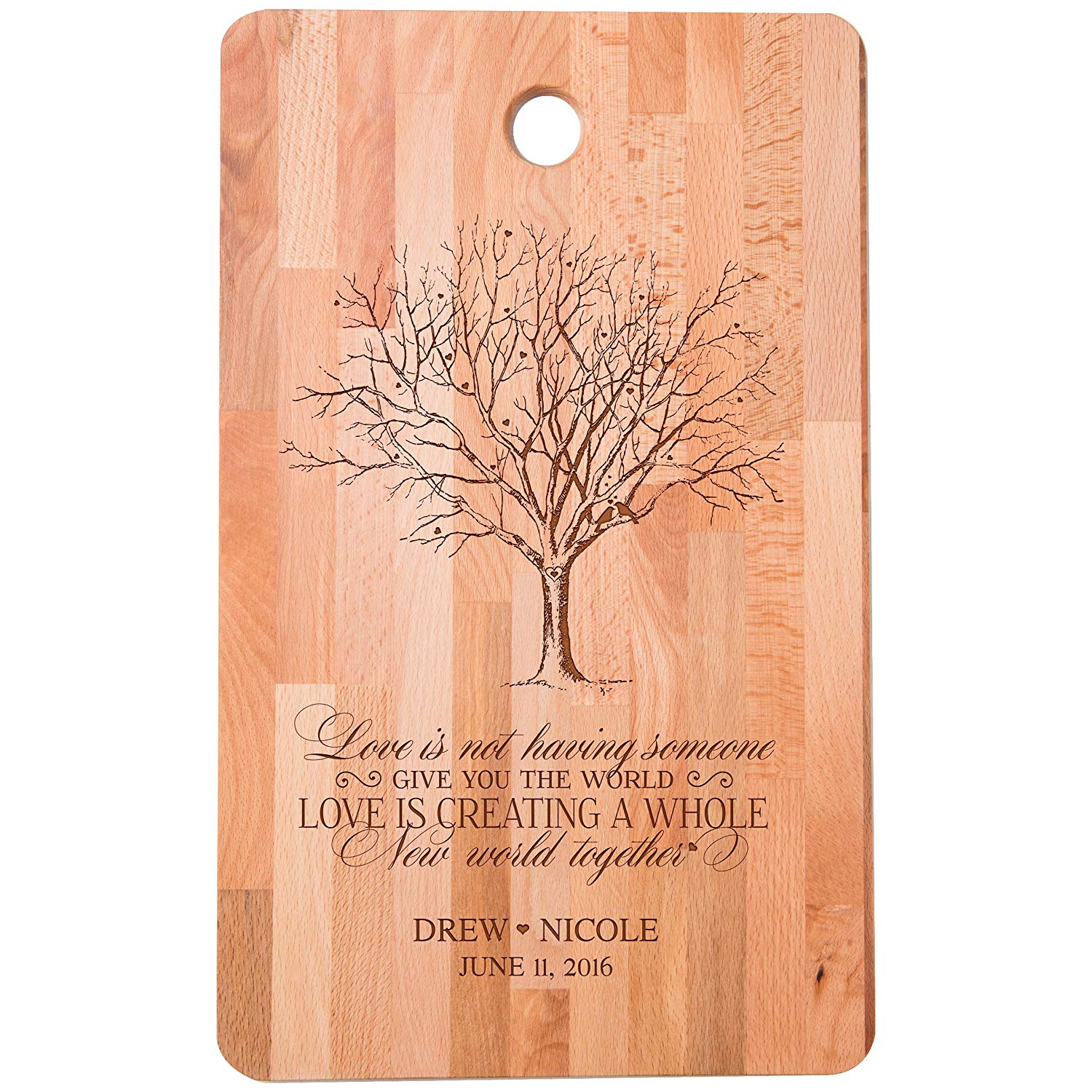 Wedding Anniversary Personalized Bamboo Cutting Board - Love is - LifeSong Milestones