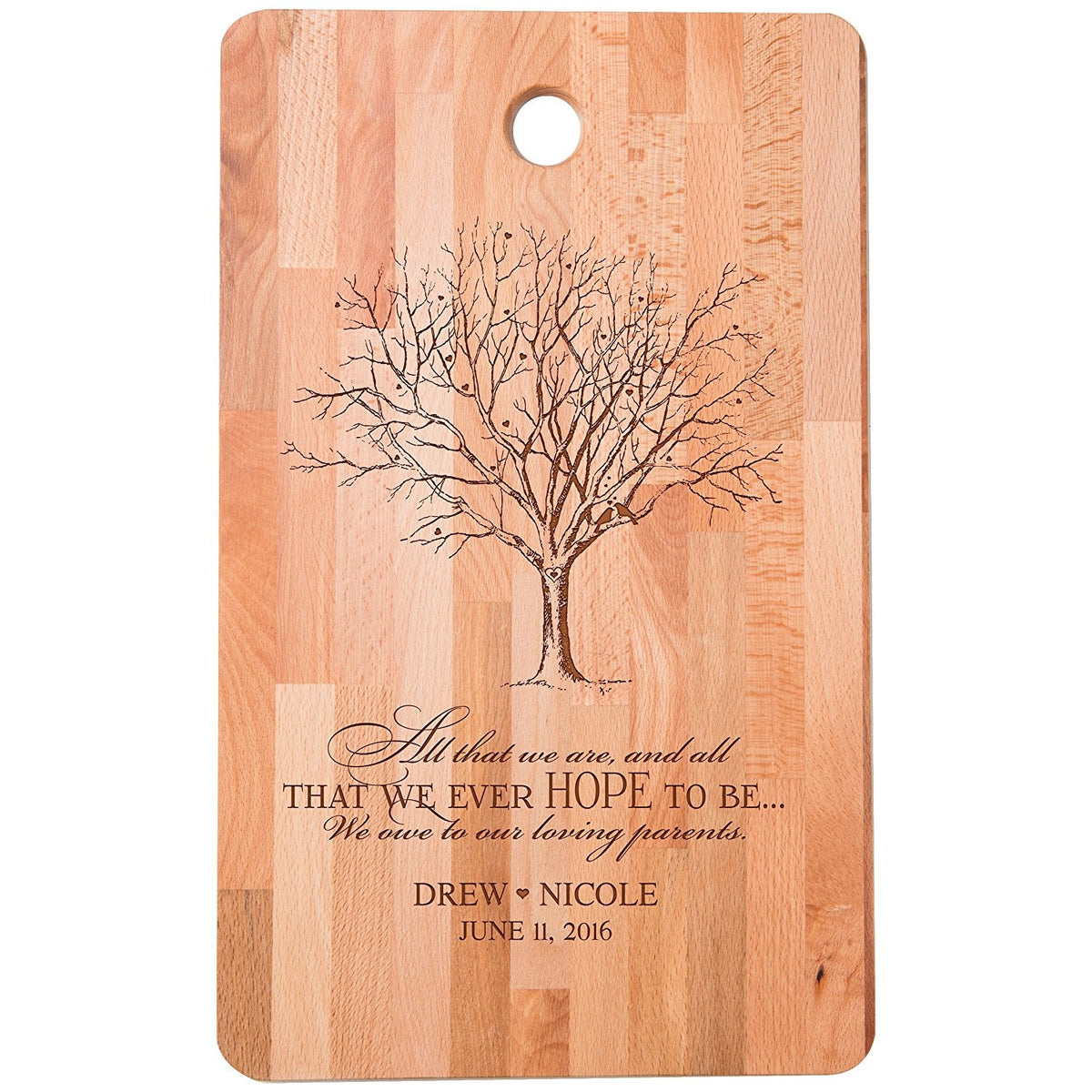 Wedding Anniversary Personalized Bamboo Cutting Board - Loving Grandparents - LifeSong Milestones