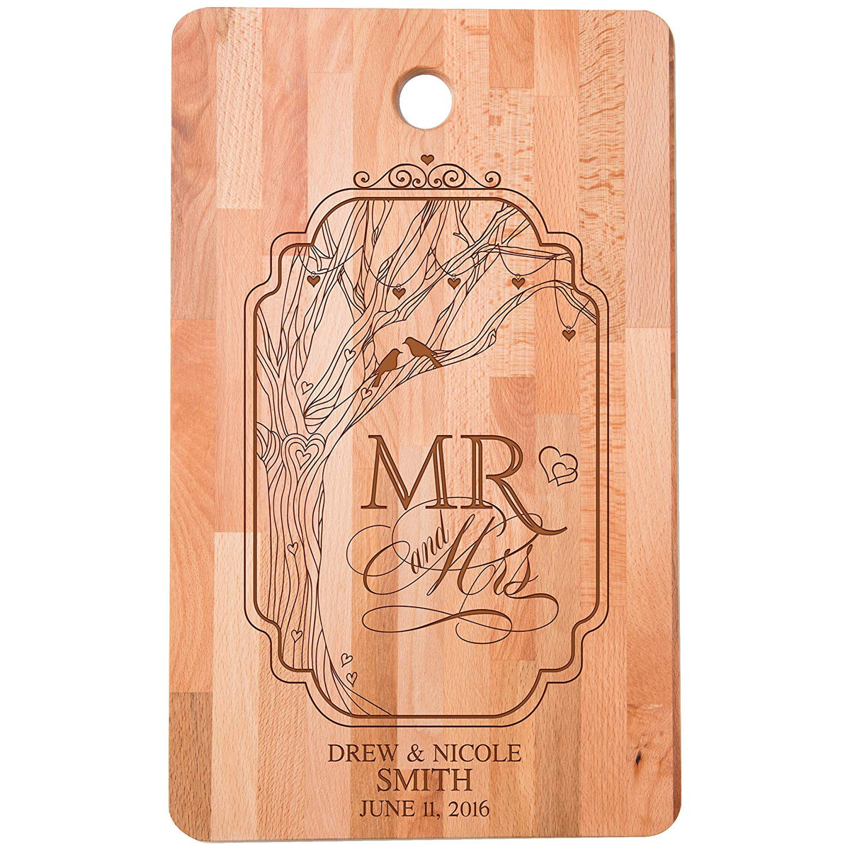 Wedding Anniversary Personalized Bamboo Cutting Board - Mr. & Mrs. - LifeSong Milestones