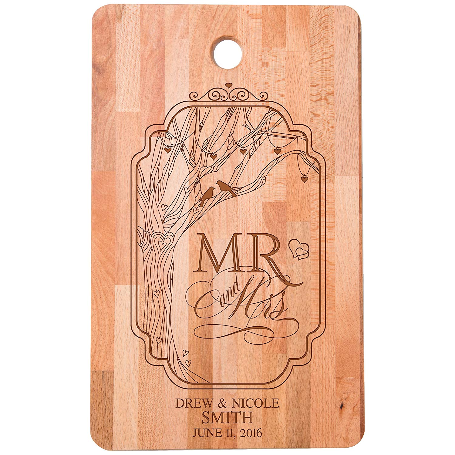 Wedding Anniversary Personalized Bamboo Cutting Board - Mr. & Mrs. - LifeSong Milestones