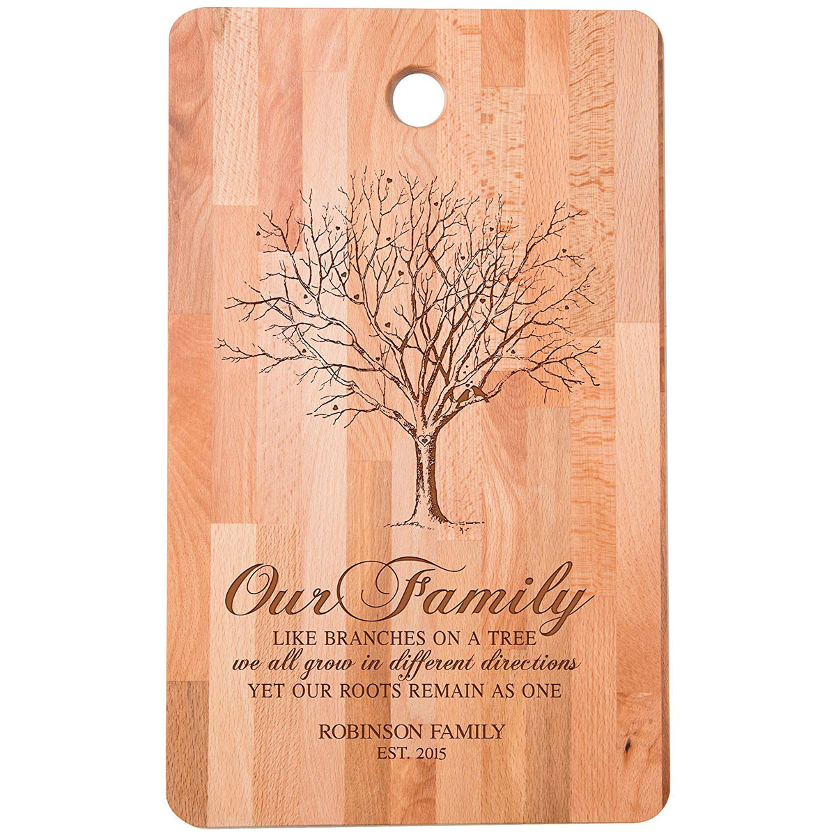 Wedding Anniversary Personalized Bamboo Cutting Board - Our Family - LifeSong Milestones