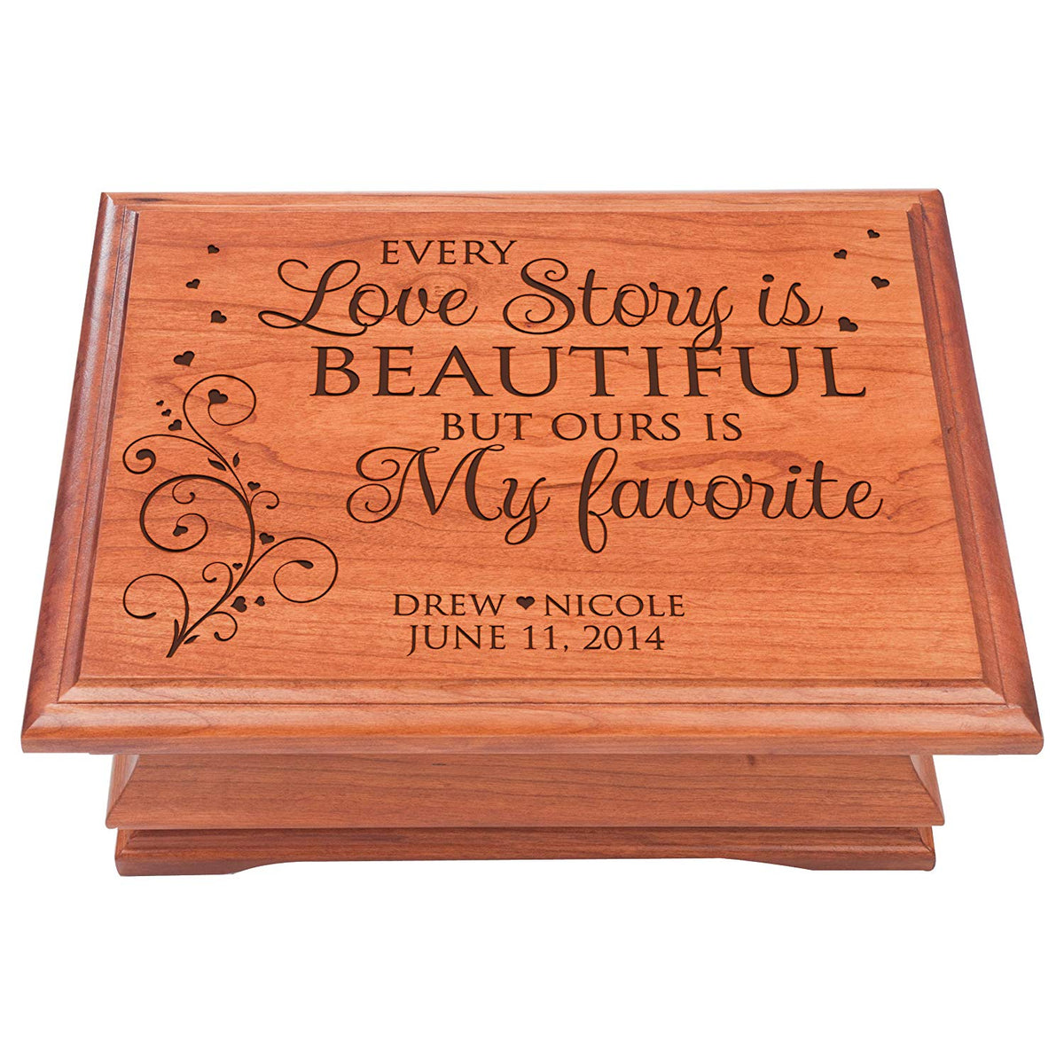 Wedding Anniversary Personalized Jewelry Box "Every Love Story" - LifeSong Milestones