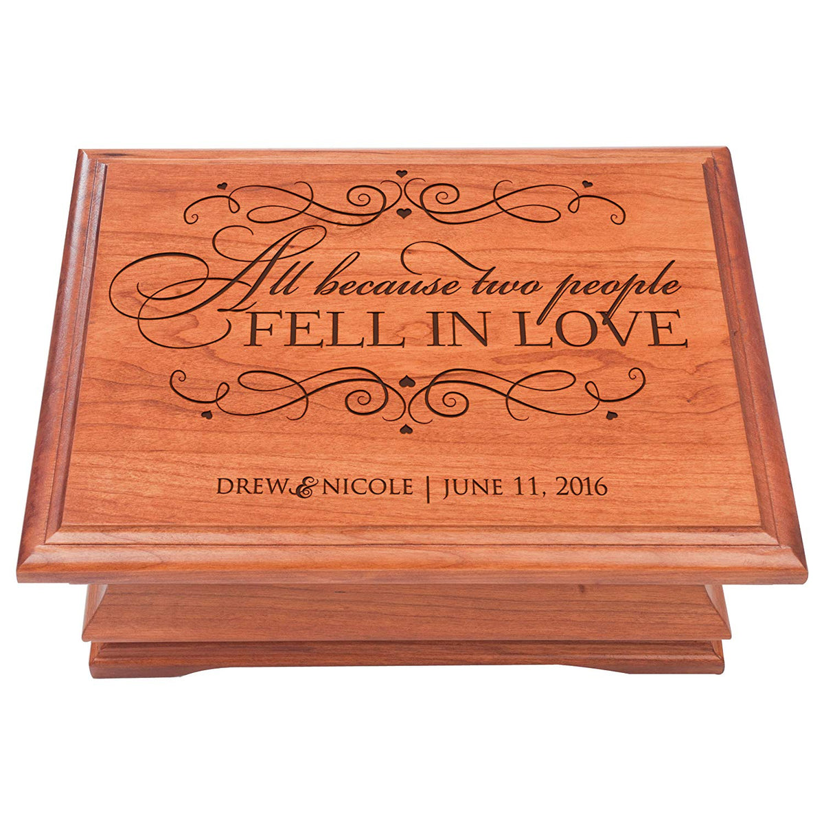Wedding Anniversary Personalized Jewelry Box "Fell in Love" - LifeSong Milestones