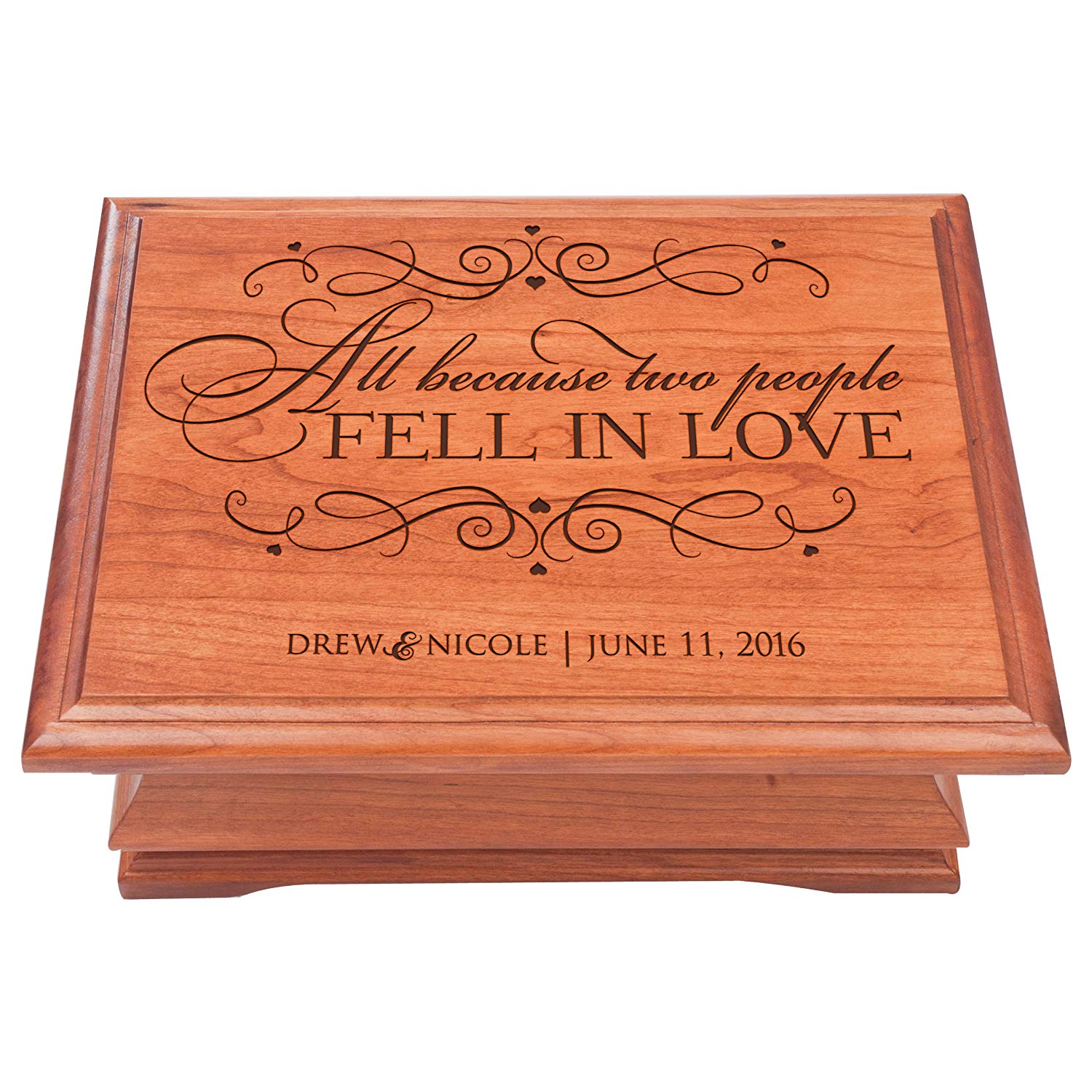 Wedding Anniversary Personalized Jewelry Box "Fell in Love" - LifeSong Milestones