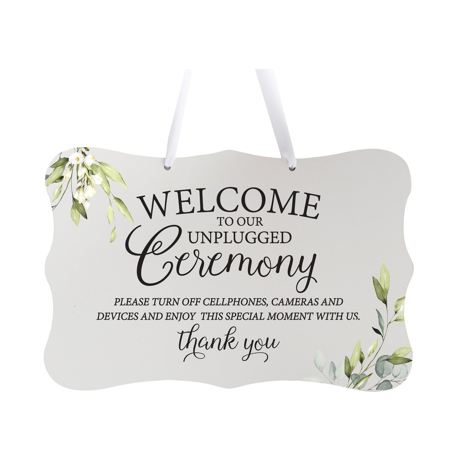 Wedding Hanging Sign - Unplugged Ceremony - LifeSong Milestones
