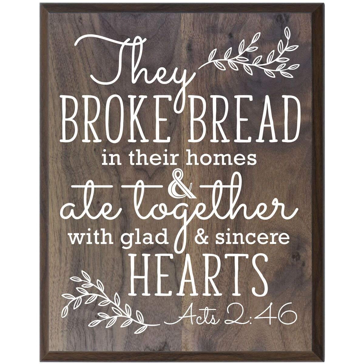 Wedding Sign Wall Plaque - They Broke Bread - LifeSong Milestones