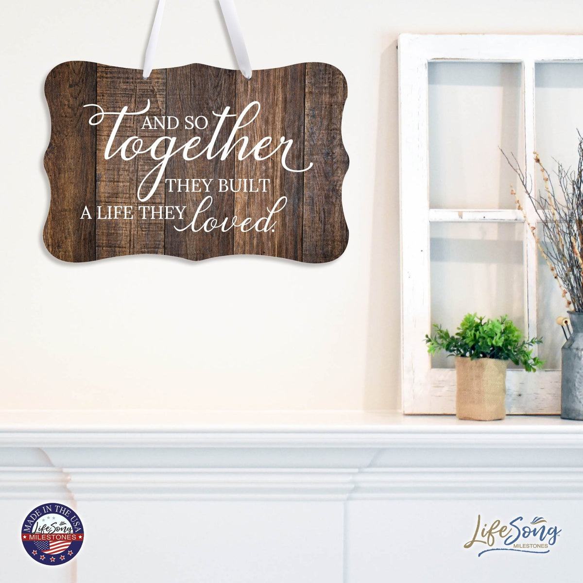 Wedding Wall Hanging Signs For Ceremony And Reception For Couples - And So Together - LifeSong Milestones