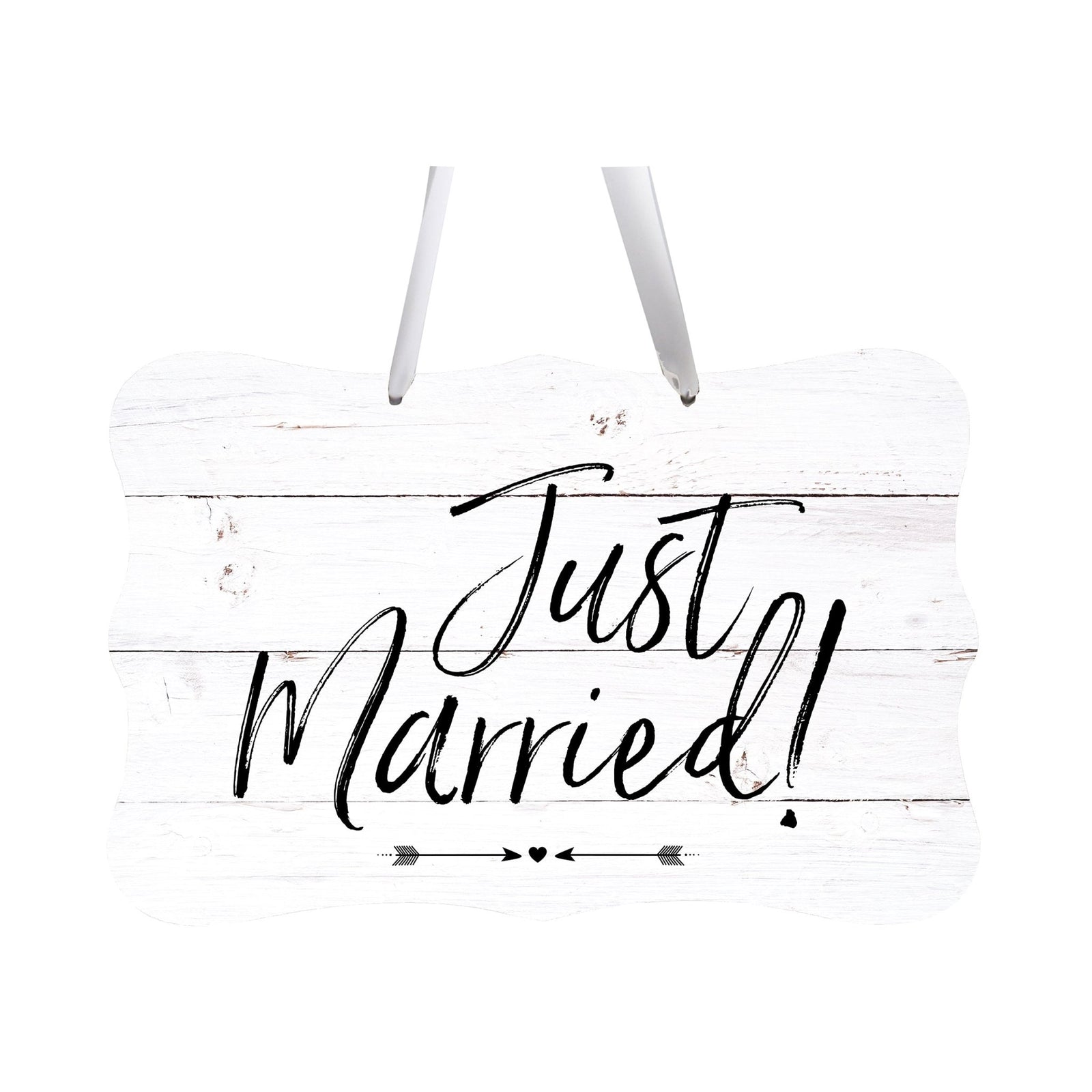 Wedding Wall Hanging Signs For Ceremony And Reception For Couples - Just Married (Heart) - LifeSong Milestones