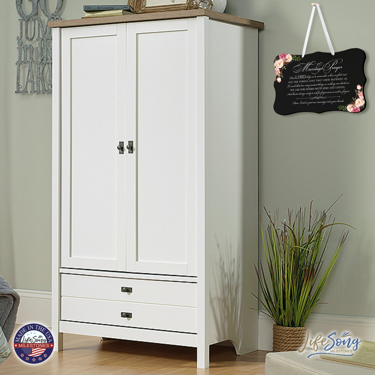 Wedding Wall Hanging Signs For Ceremony And Reception For Couples - Marriage Prayer - LifeSong Milestones