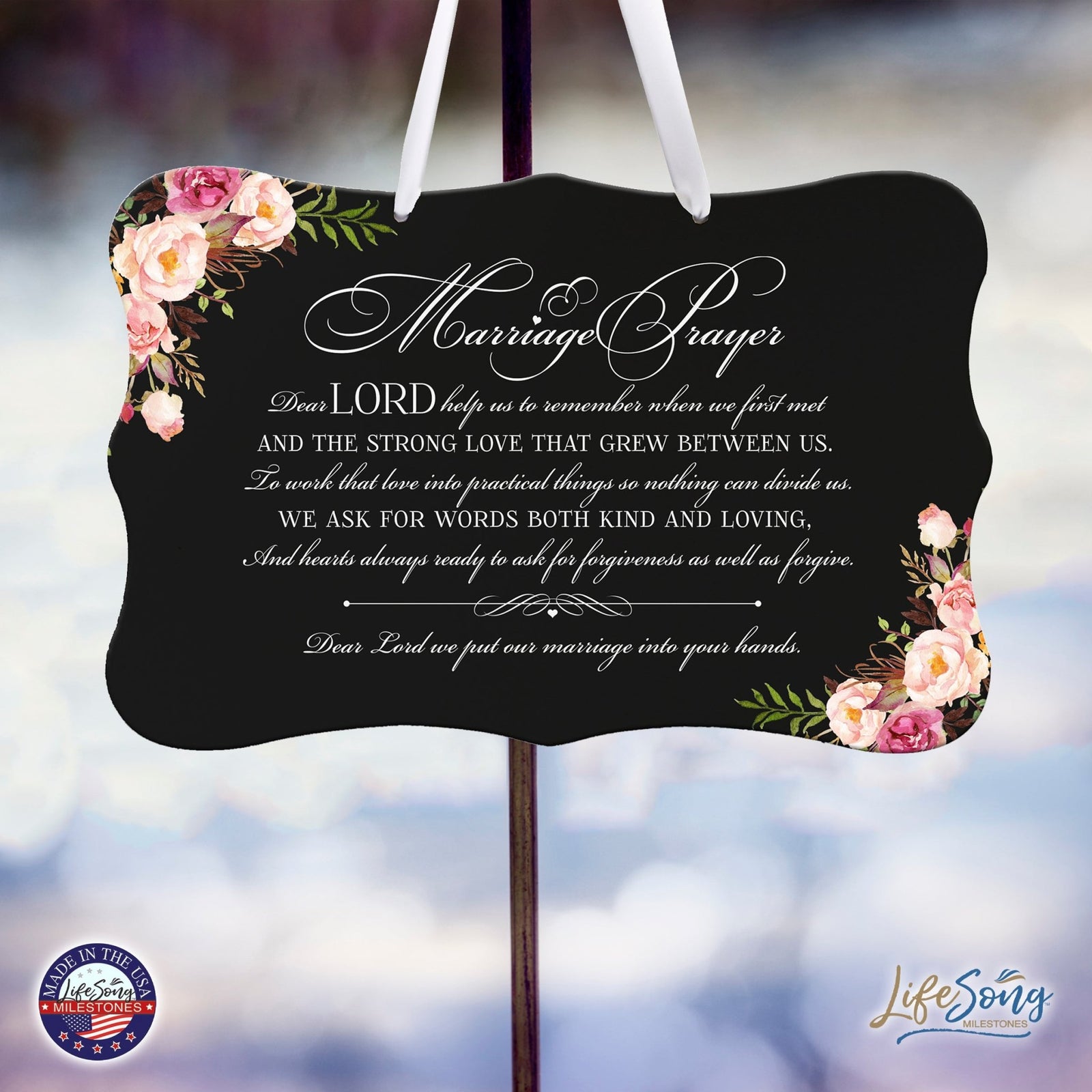 Wedding Wall Hanging Signs For Ceremony And Reception For Couples - Marriage Prayer - LifeSong Milestones
