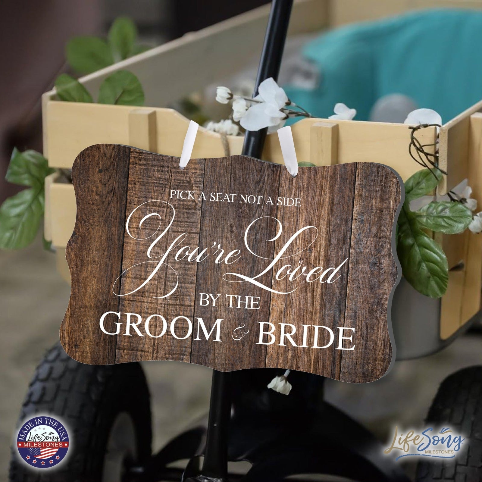 Wedding Wall Hanging Signs For Ceremony And Reception For Couples - Pick A Seat - LifeSong Milestones