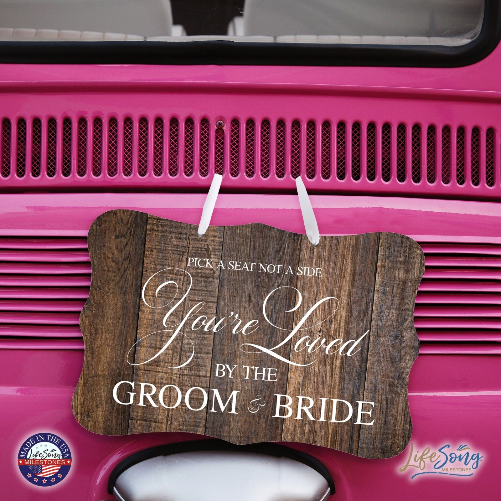 Wedding Wall Hanging Signs For Ceremony And Reception For Couples - Pick A Seat - LifeSong Milestones